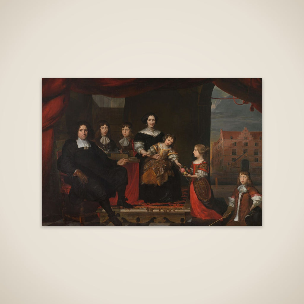 Reyer Reyersz van der Burch (1630-1695), Ammunition Officer attached to the Arsenal of the States-General, Delft, with his Wife Geertruid Graswinckel and their Children Frank, Cornelis, Reyer, Maria and Alida unframed print