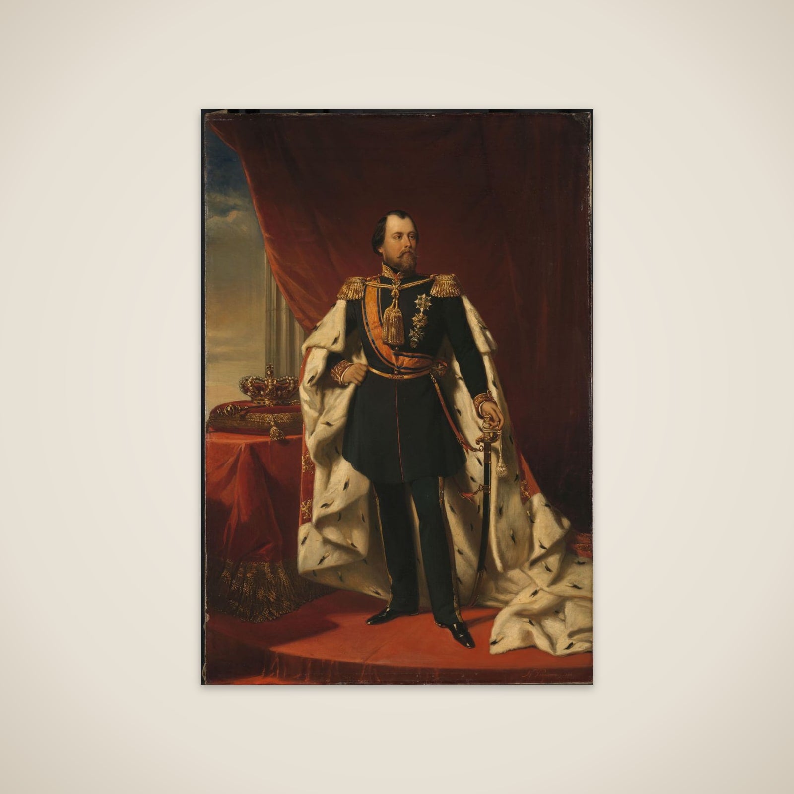 Portrait of William III, King of the Netherlands unframed print