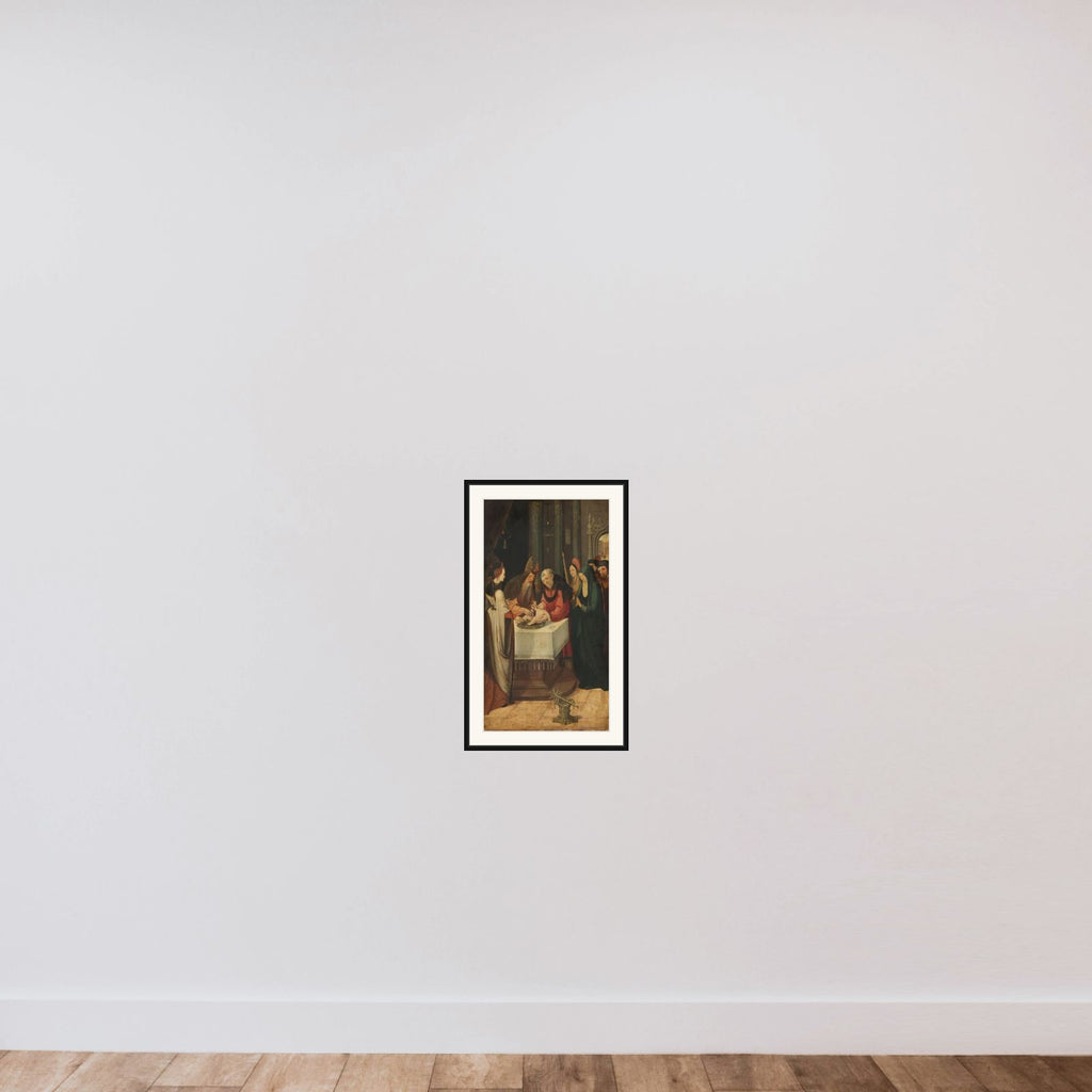 Circumcision of Christ, Left Wing of an Altarpiece, on verso is the Virgin from an Annunciation scene framed — shown to scale