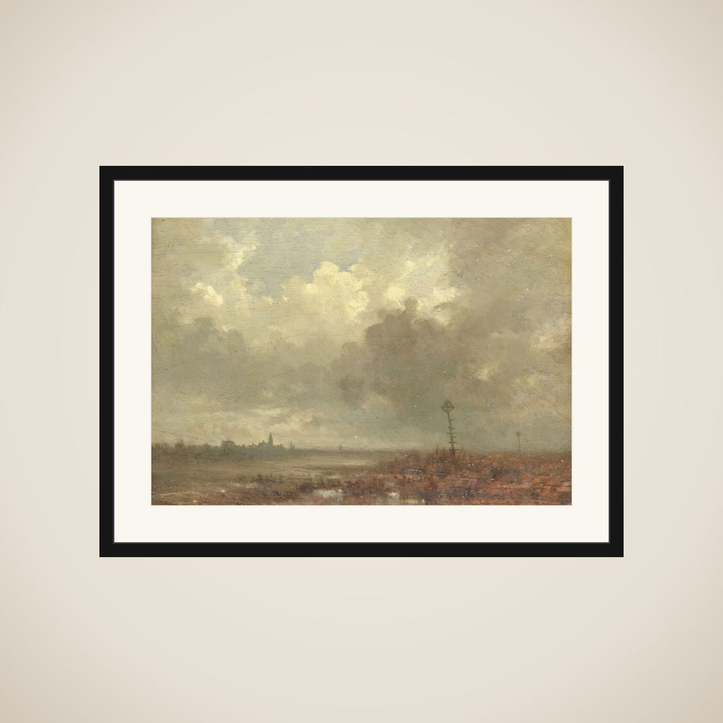 Riviergezicht bij avond framed