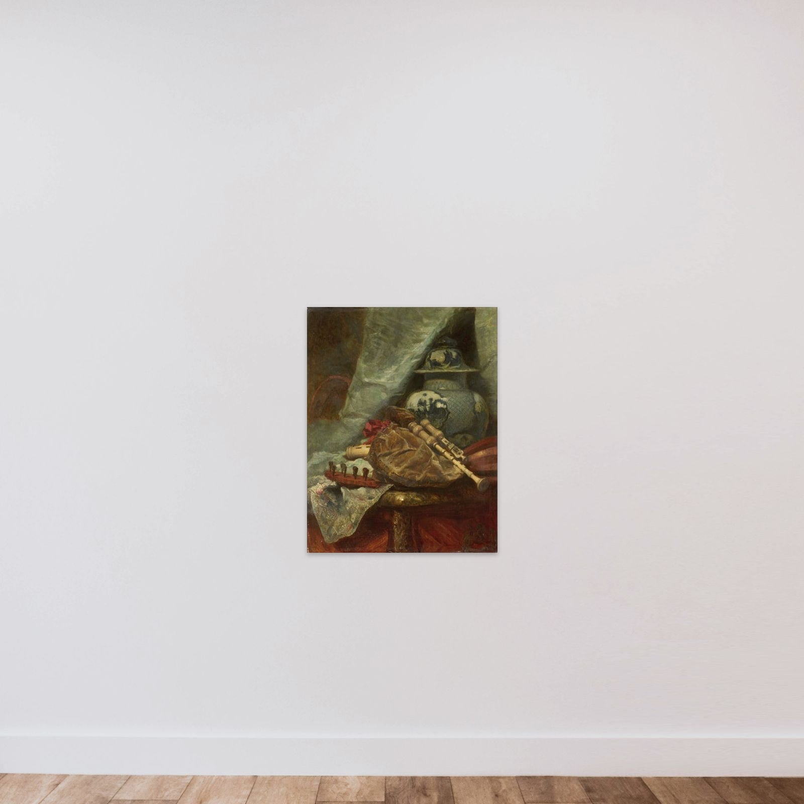 Still Life with Bagpipes unframed — shown to scale