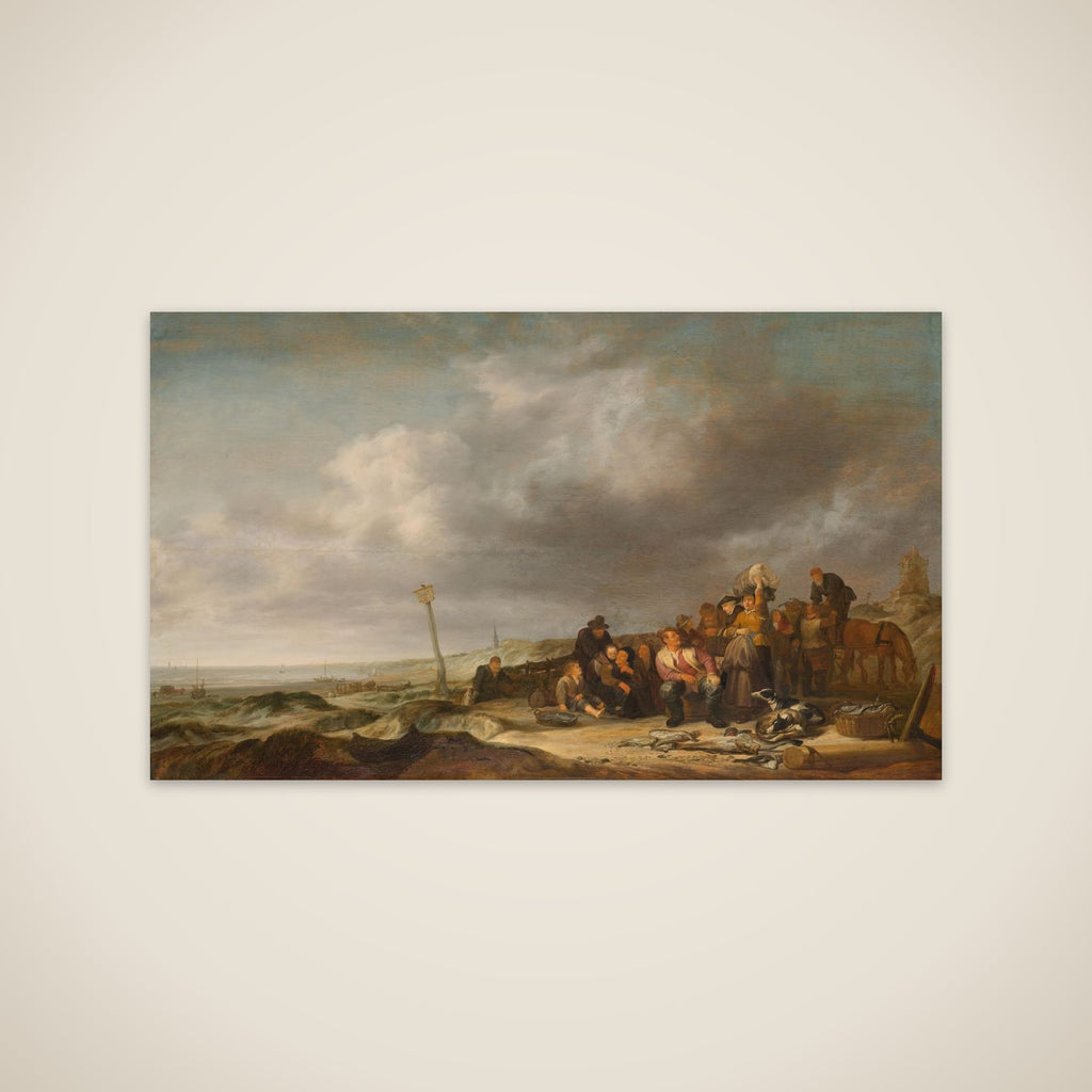 Beach with Fishermen unframed print