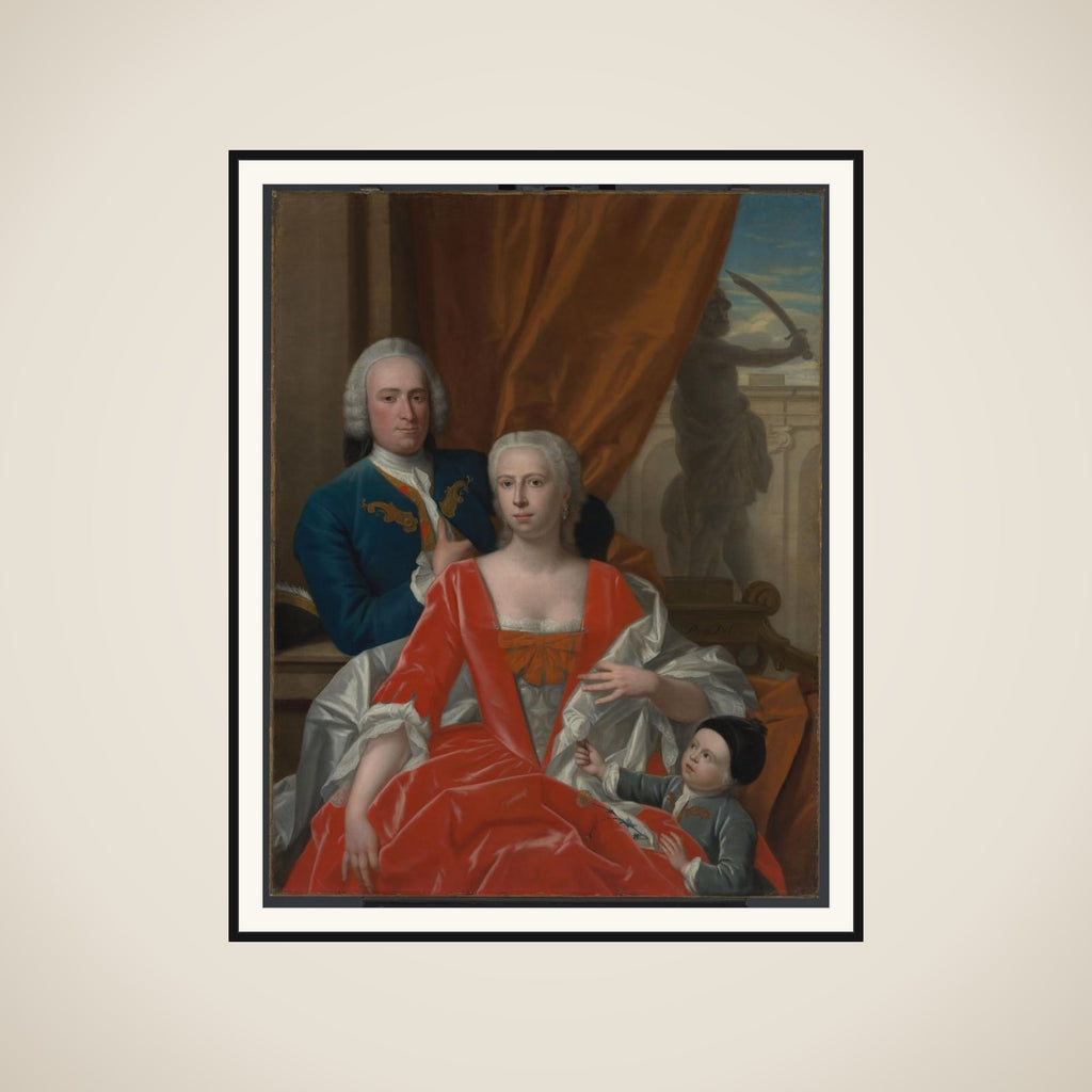 Berend van Iddekinge (1717-1801) with his Wife Johanna Maria Sichterman (1726-1756) and their Son Jan Albert (b 1744) framed