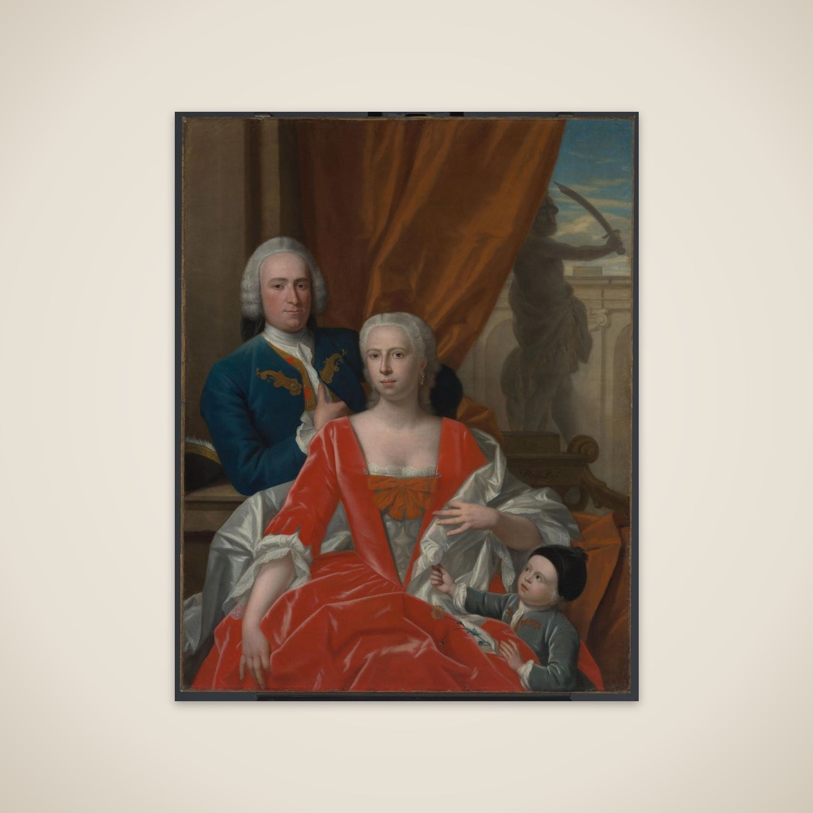 Berend van Iddekinge (1717-1801) with his Wife Johanna Maria Sichterman (1726-1756) and their Son Jan Albert (b 1744) unframed print