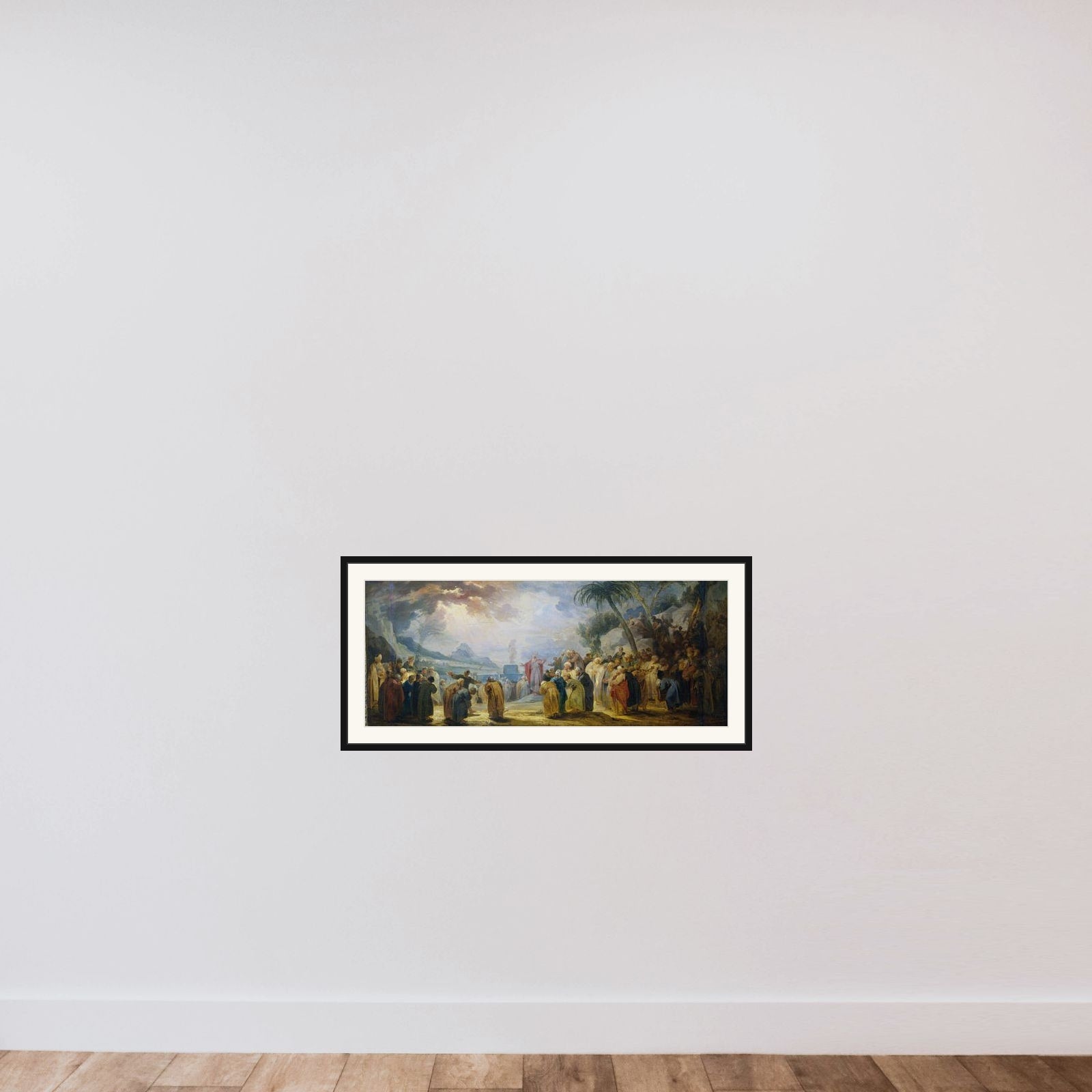 Moses Choosing the seventy Elders framed — shown to scale