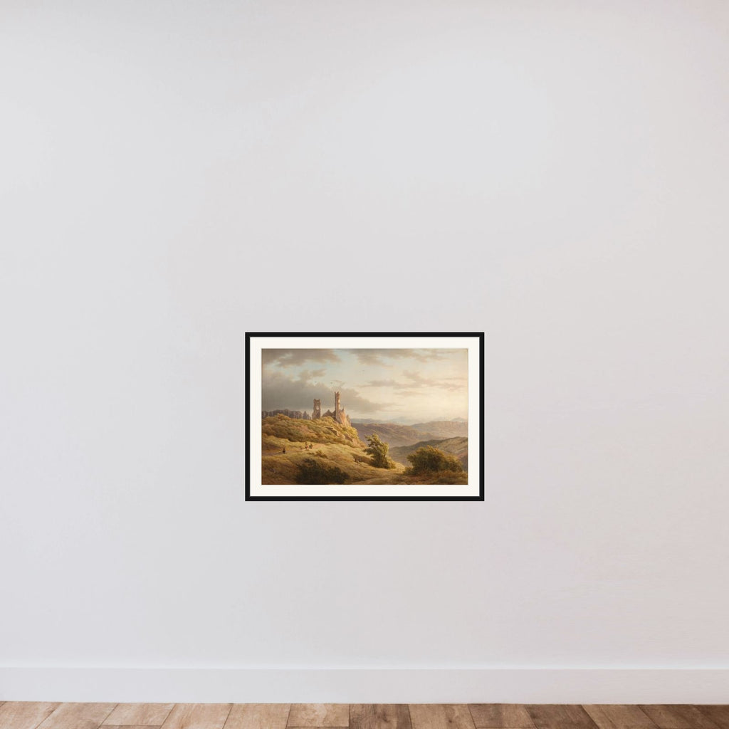 Mountainous Landscape with a Ruin framed — shown to scale