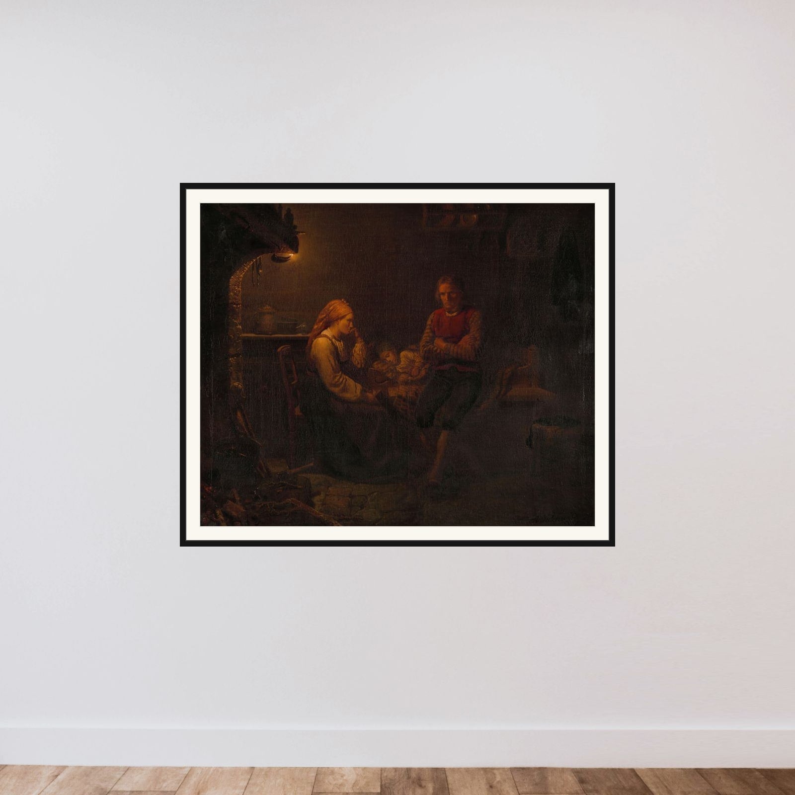 Family grief framed — shown to scale