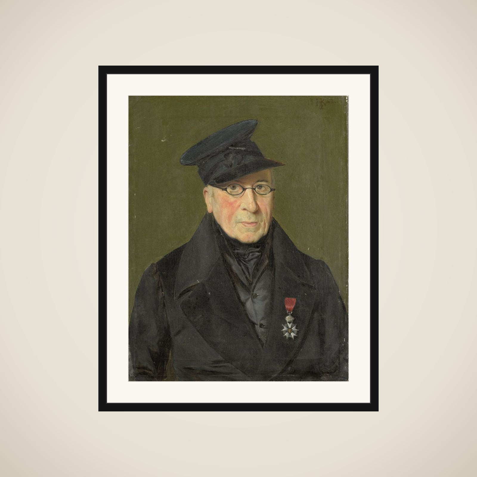 Pieter Janson (1765-1851). Schilder en etser, majoor der Kurassiers buiten dienst framed