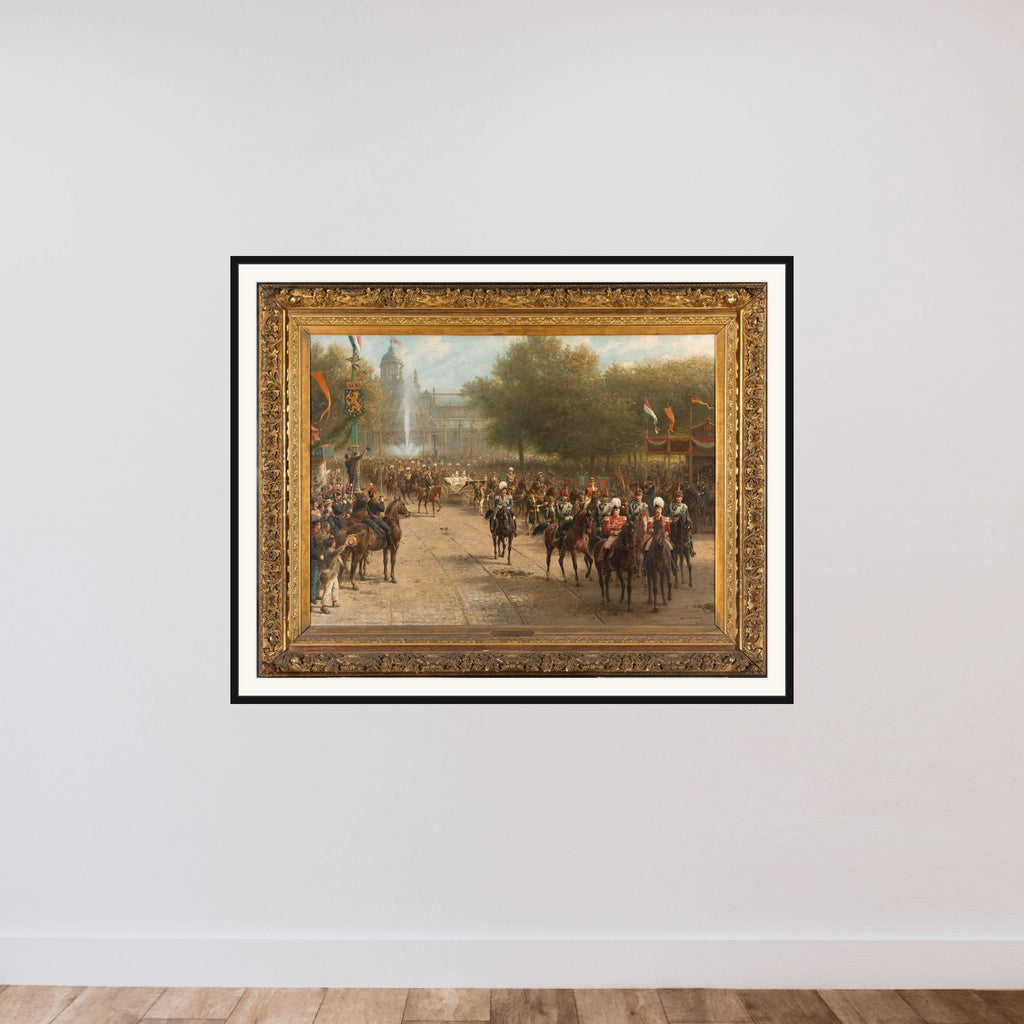 The Frederiksplein, Amsterdam, during the Entry of Queen Wilhelmina, 5 September 1898 framed — shown to scale