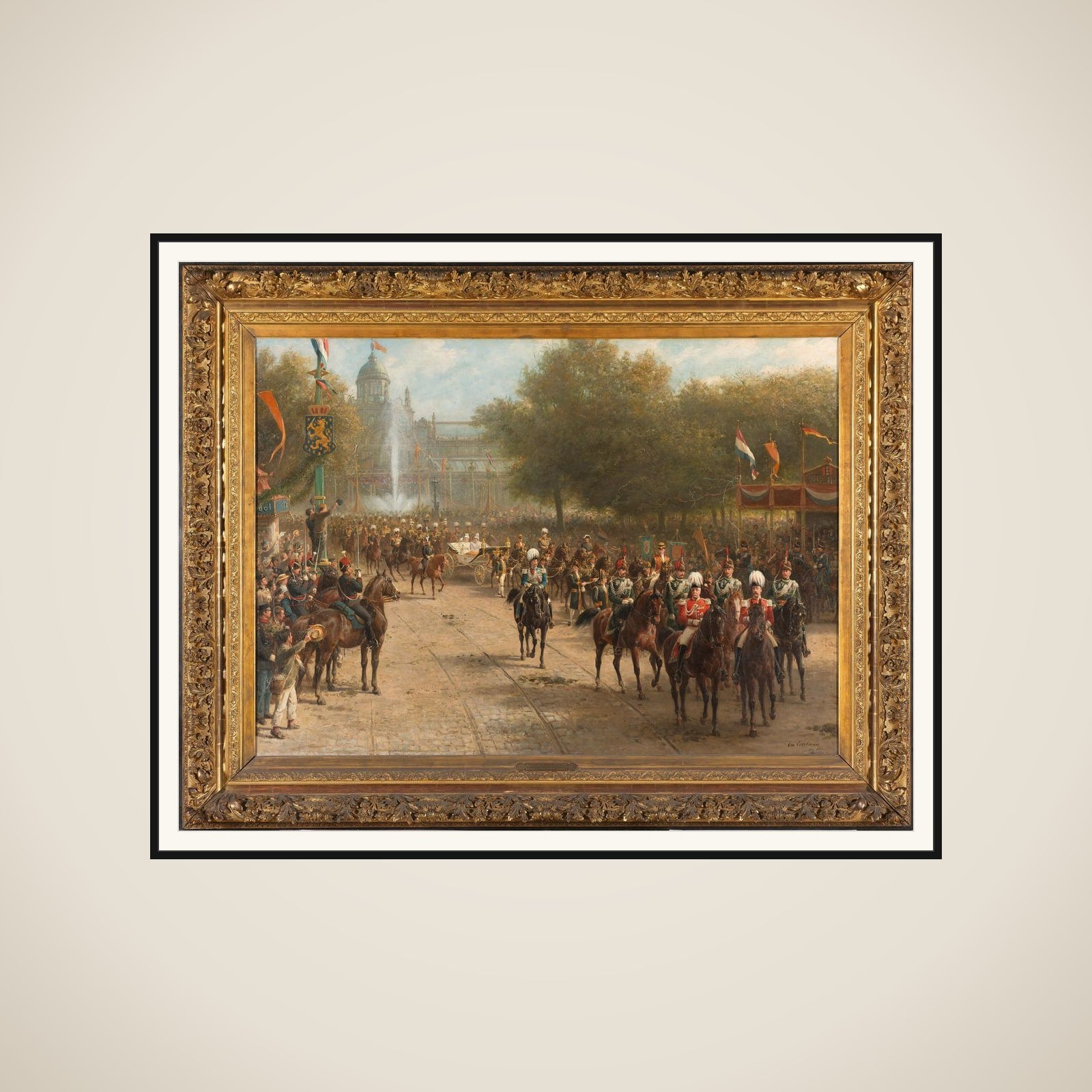 The Frederiksplein, Amsterdam, during the Entry of Queen Wilhelmina, 5 September 1898 framed