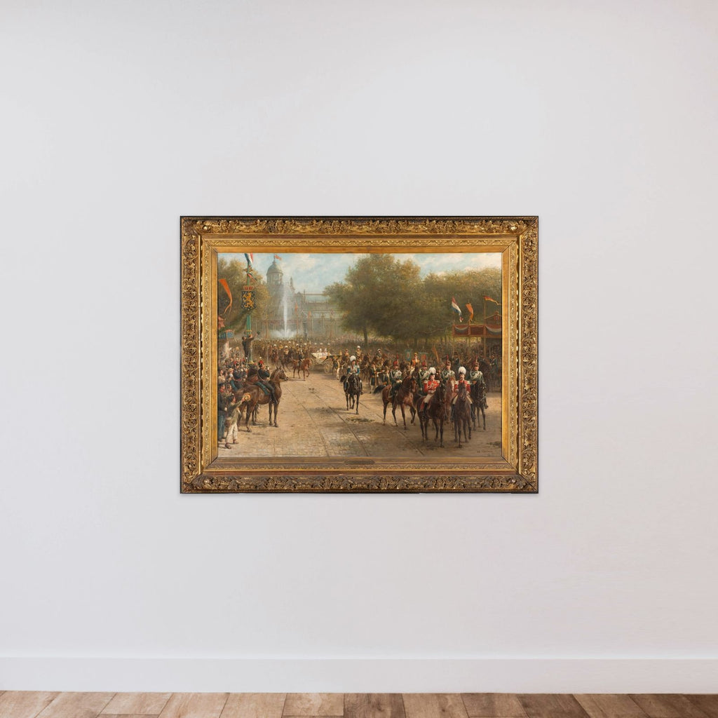 The Frederiksplein, Amsterdam, during the Entry of Queen Wilhelmina, 5 September 1898 unframed — shown to scale