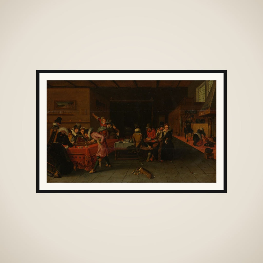 Interior with Gamblers and Drinkers framed