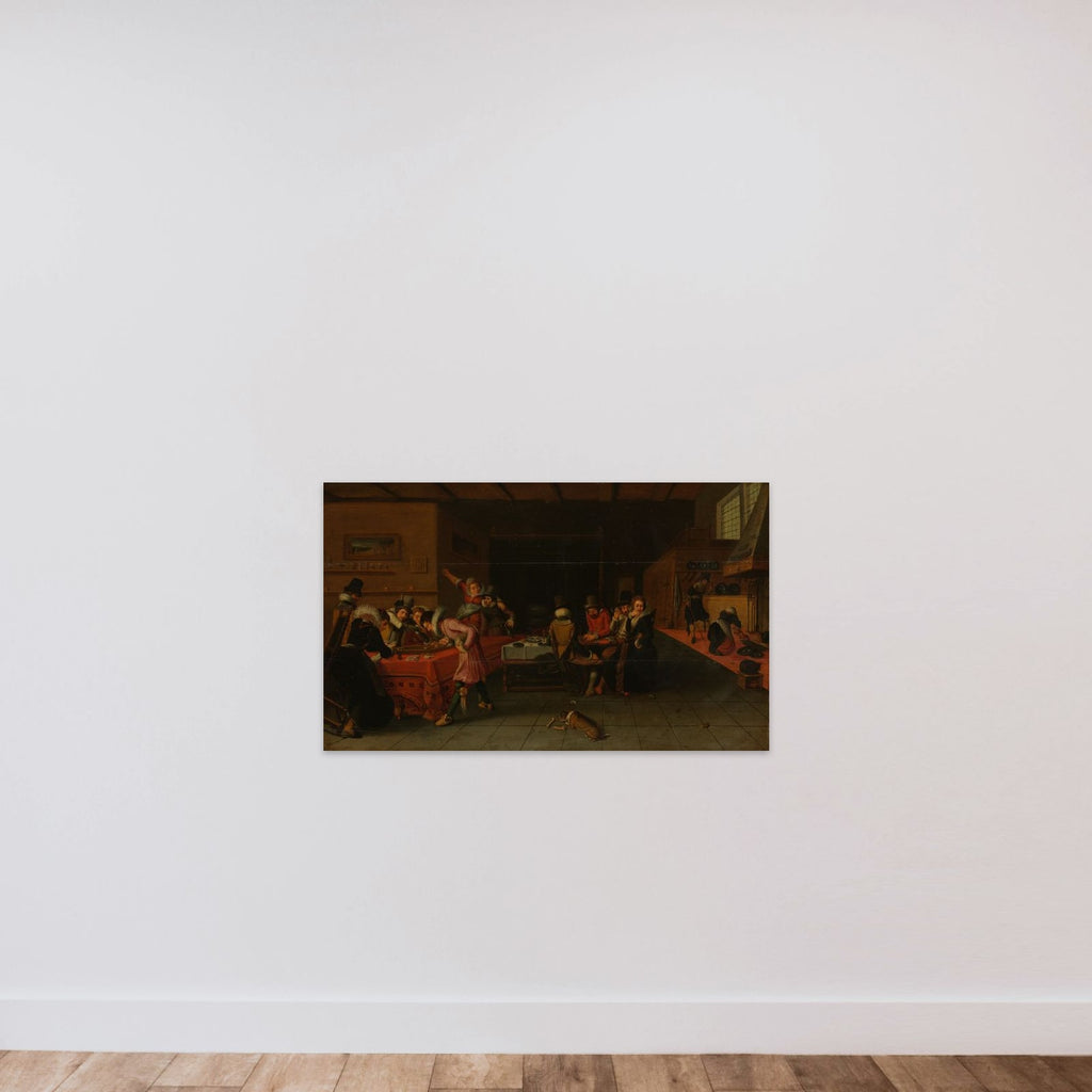 Interior with Gamblers and Drinkers unframed — shown to scale