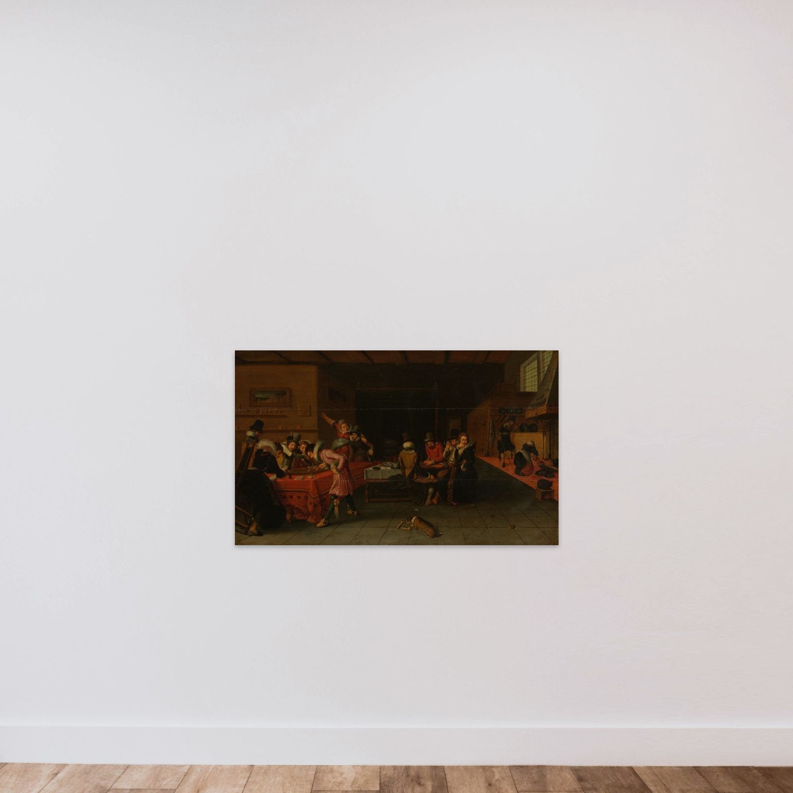 Interior with Gamblers and Drinkers unframed — shown to scale