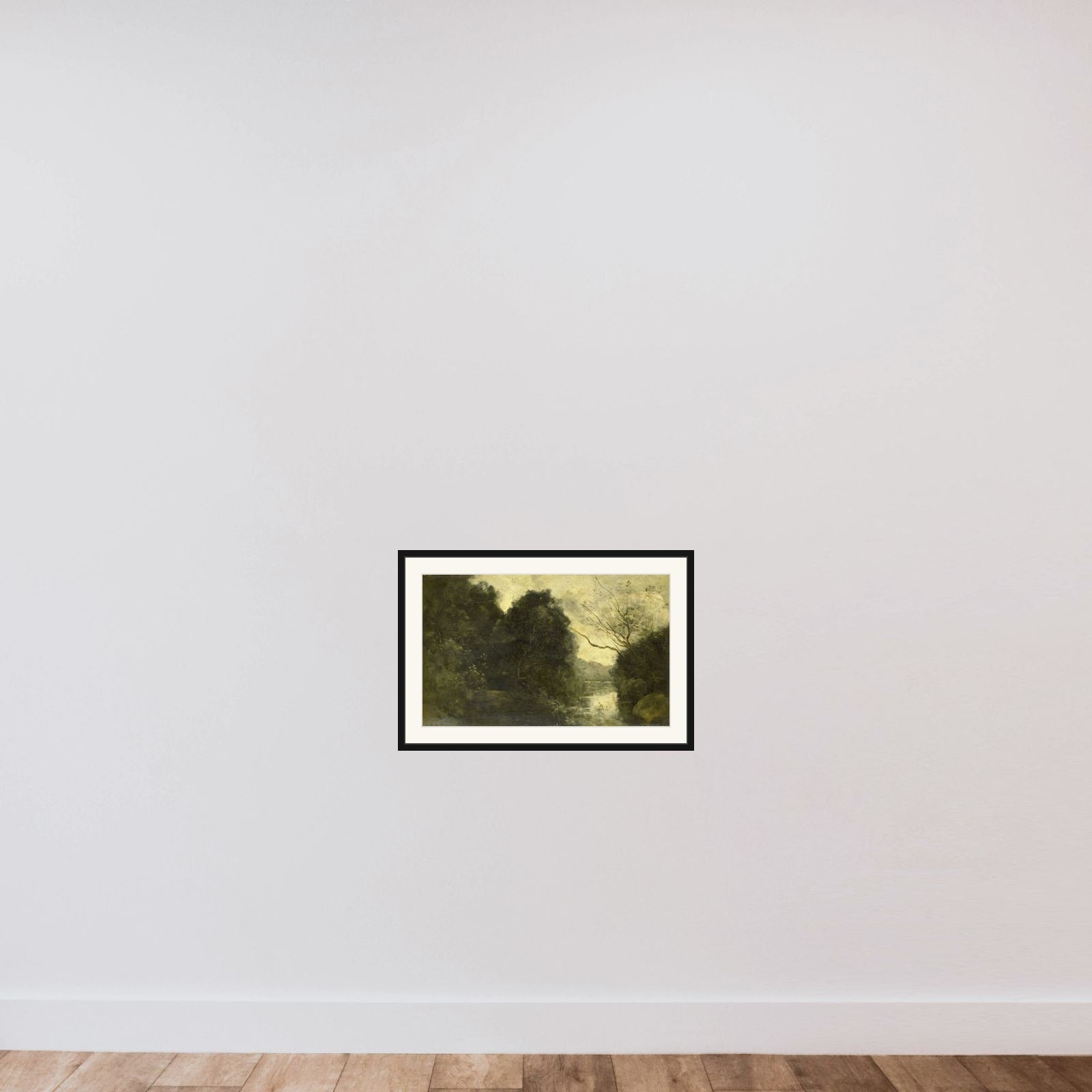 Pond in the Woods framed — shown to scale