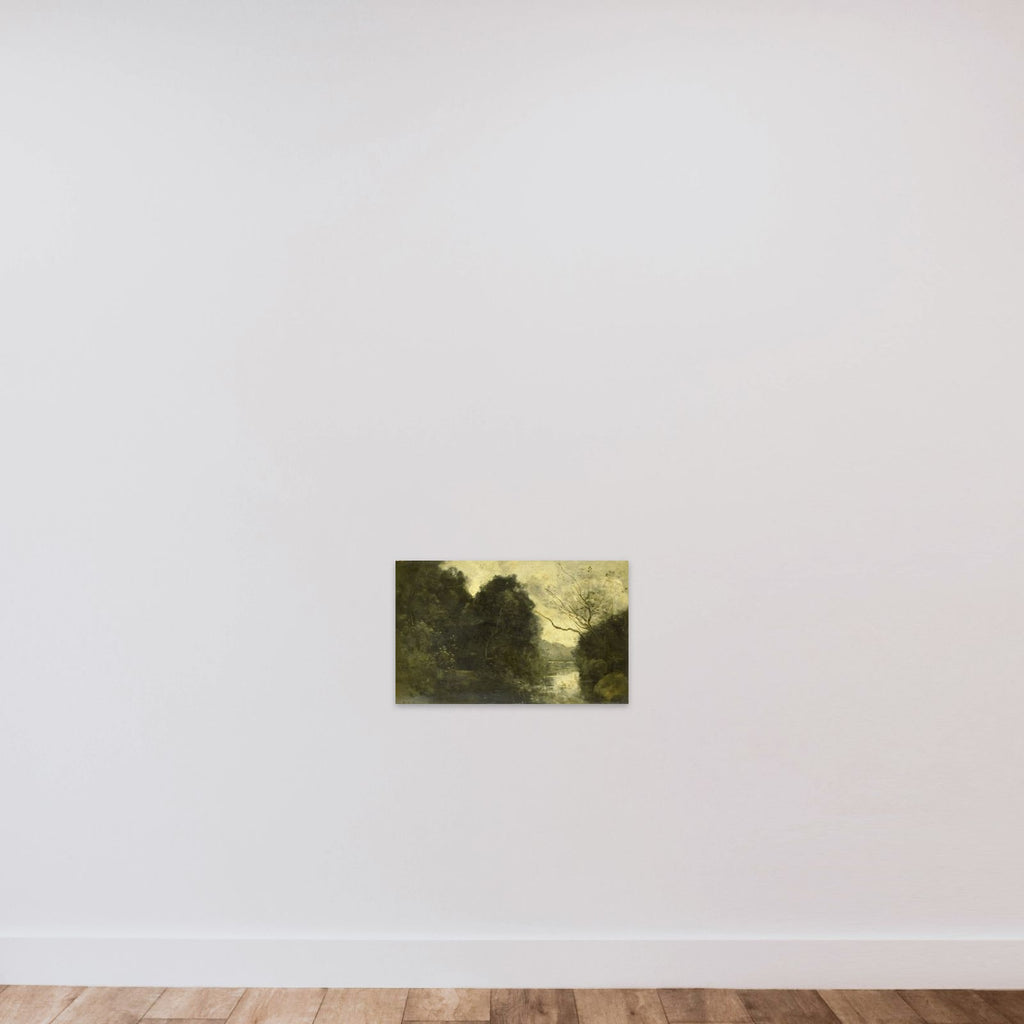 Pond in the Woods unframed — shown to scale