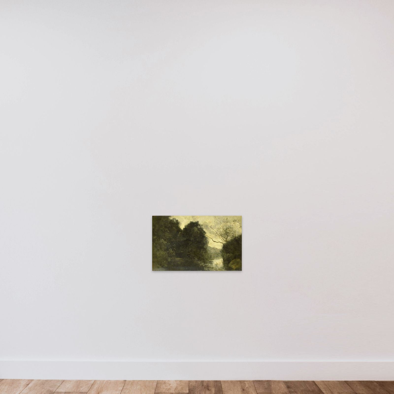Pond in the Woods unframed — shown to scale