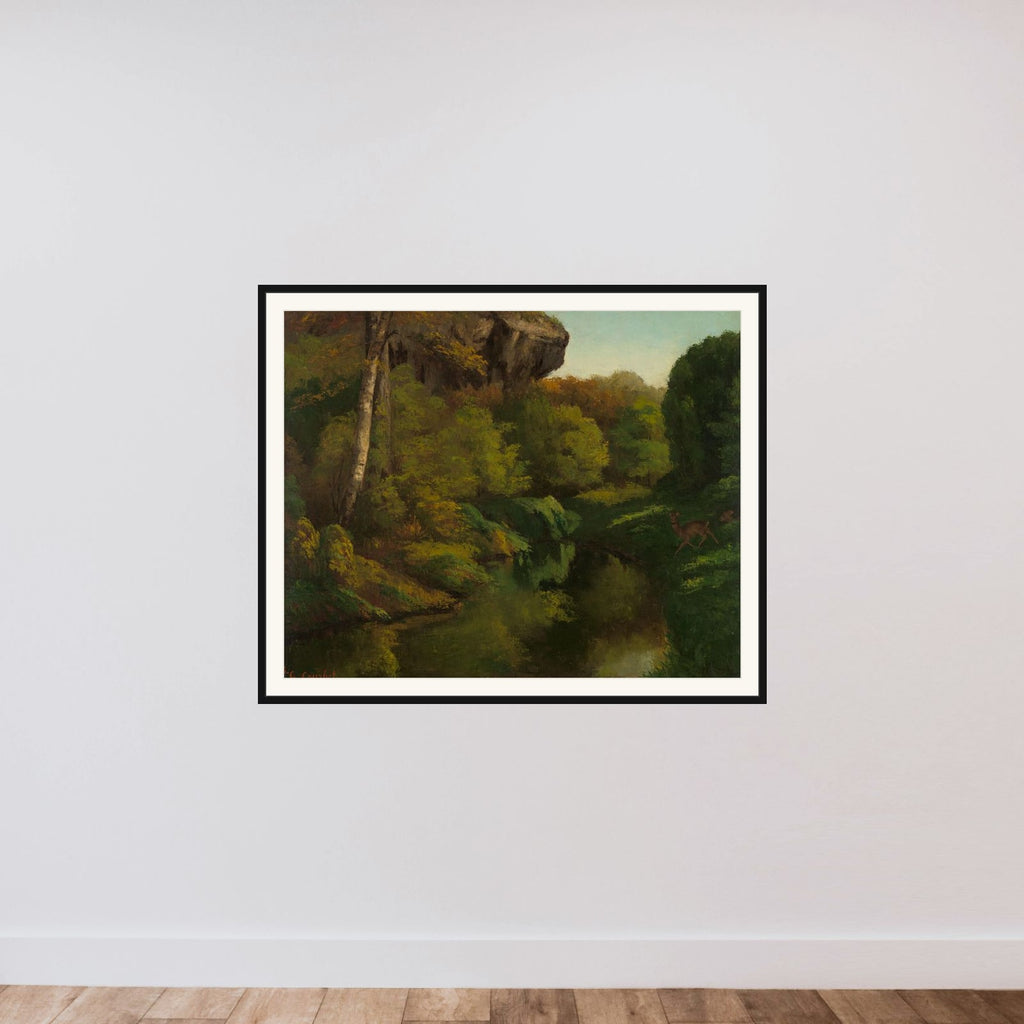 View in the Forest of Fontainebleau framed — shown to scale