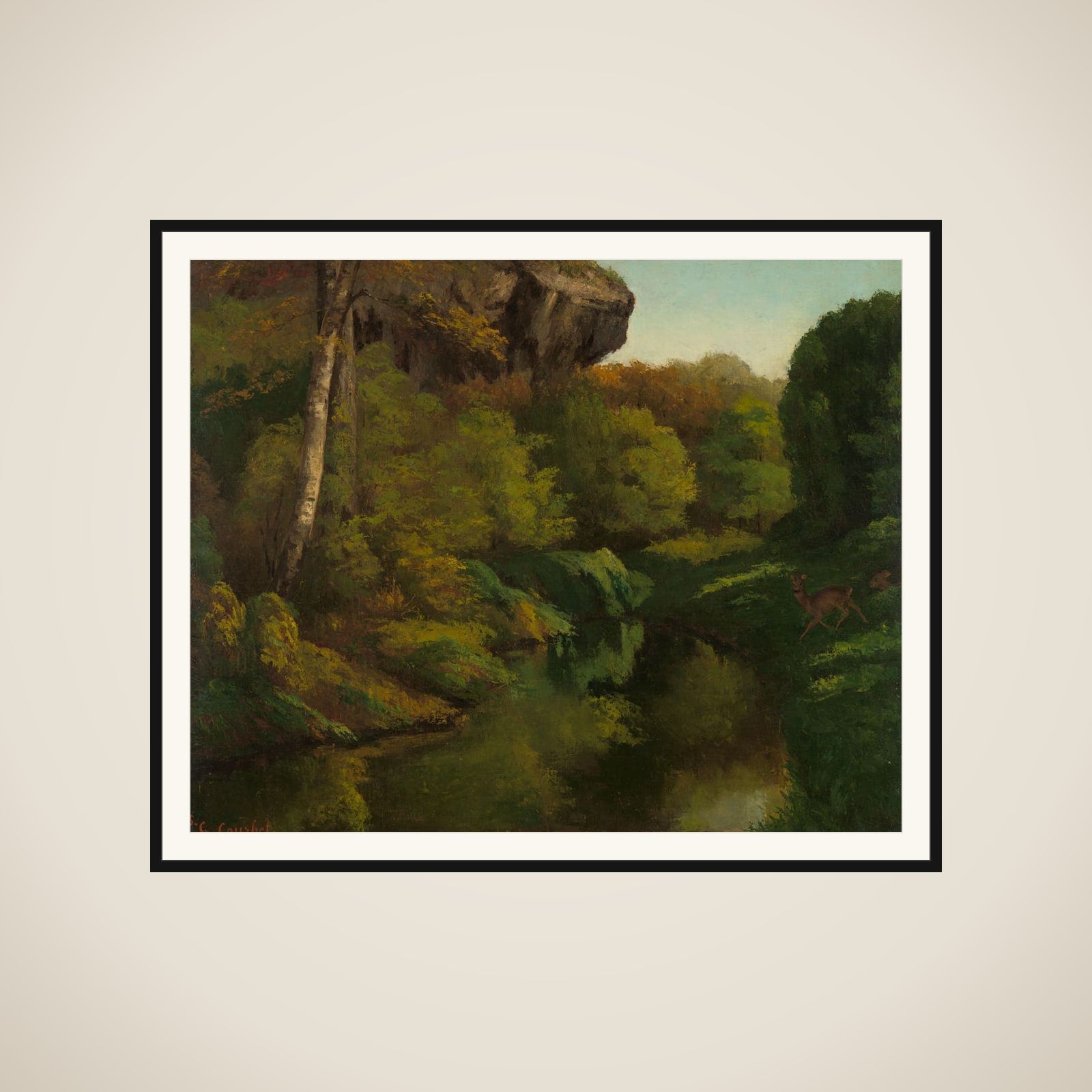 View in the Forest of Fontainebleau framed