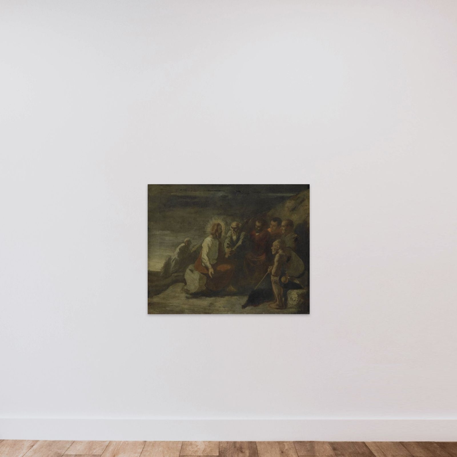 Christ and his Disciples unframed — shown to scale