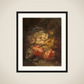 Still Life with White and Red Roses framed