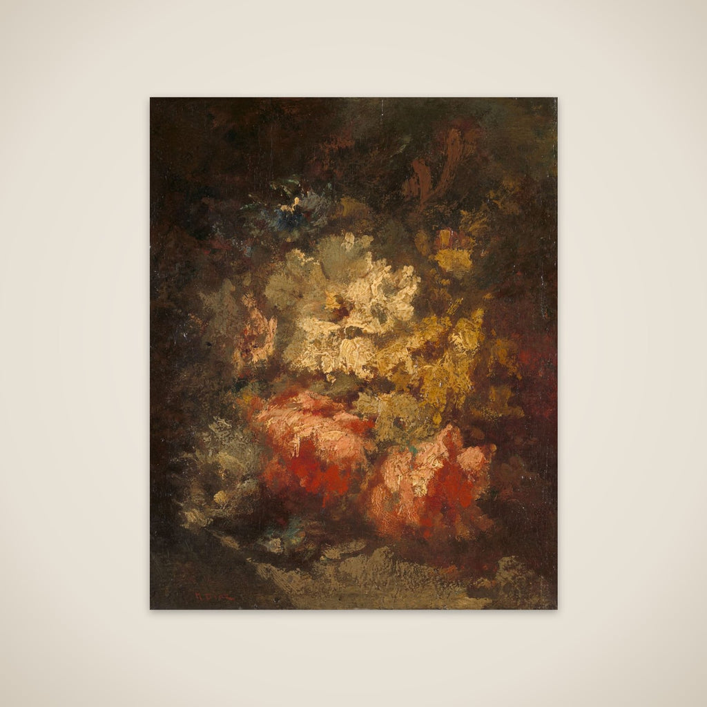 Still Life with White and Red Roses unframed print