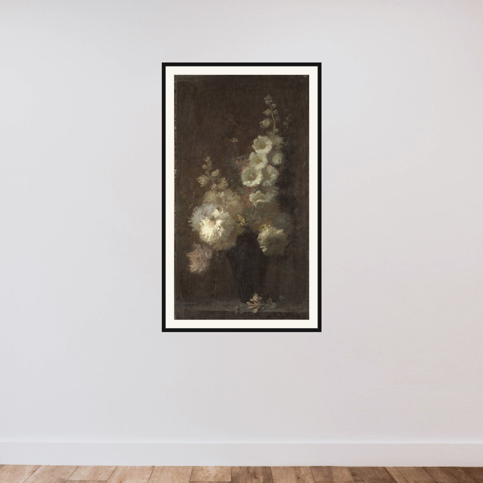 Still Life wit Flowers framed — shown to scale