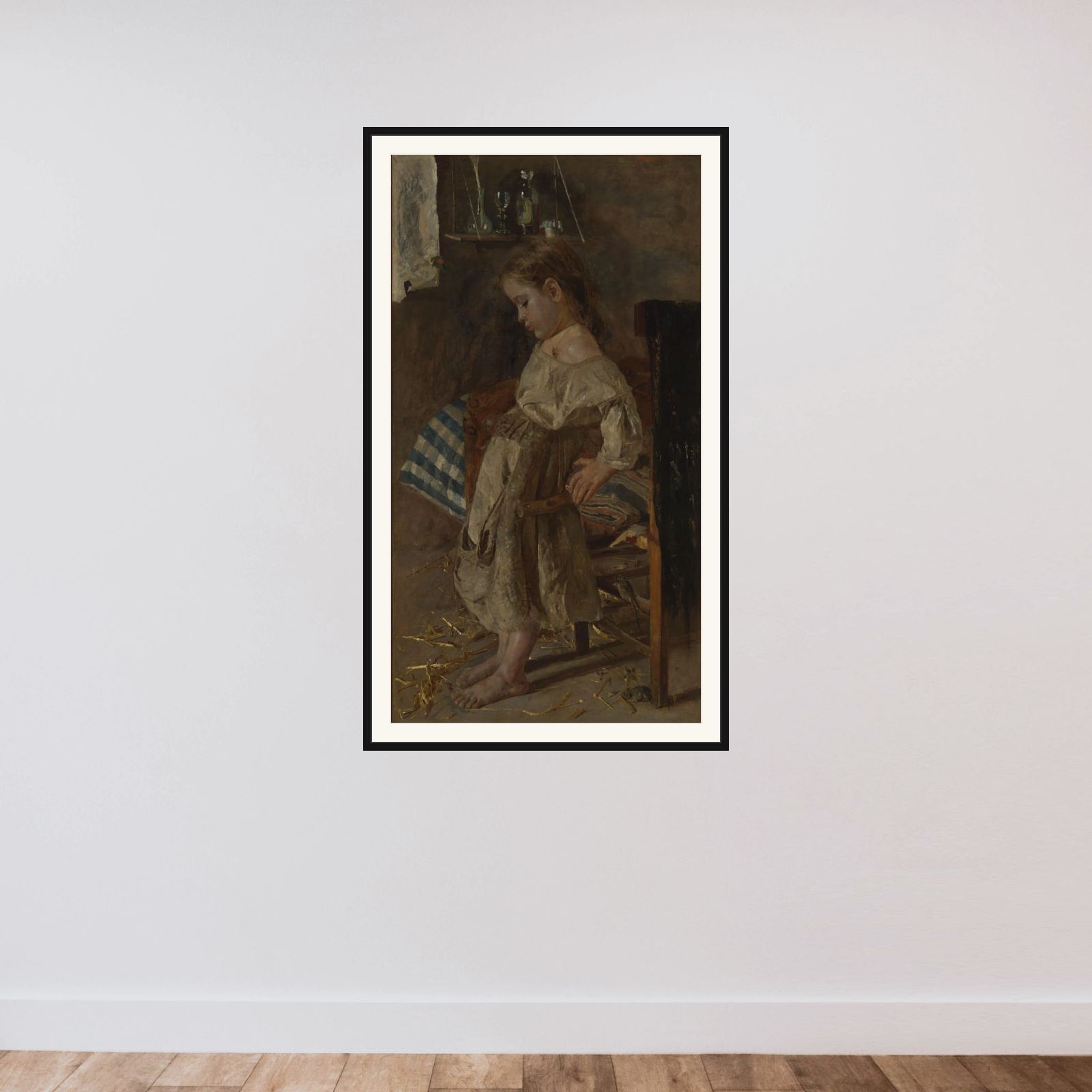 Het arme kind framed — shown to scale