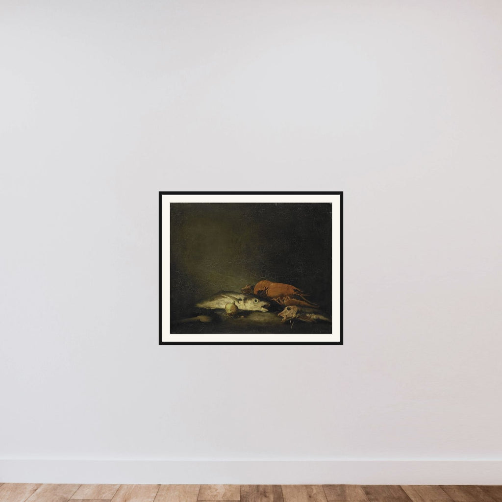 Still life with vissen en een kreeft framed — shown to scale