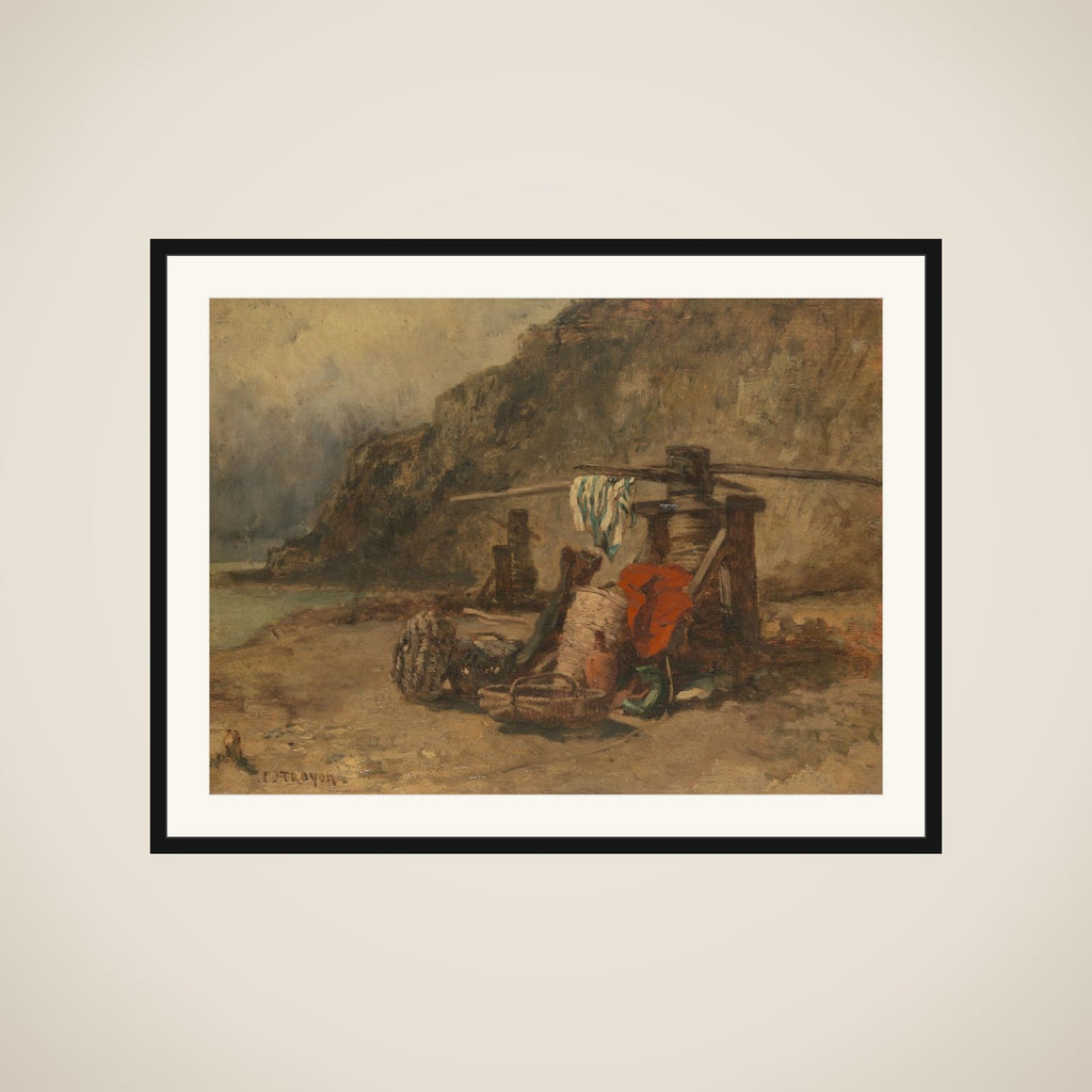 Strandgezicht met kaapstanders framed