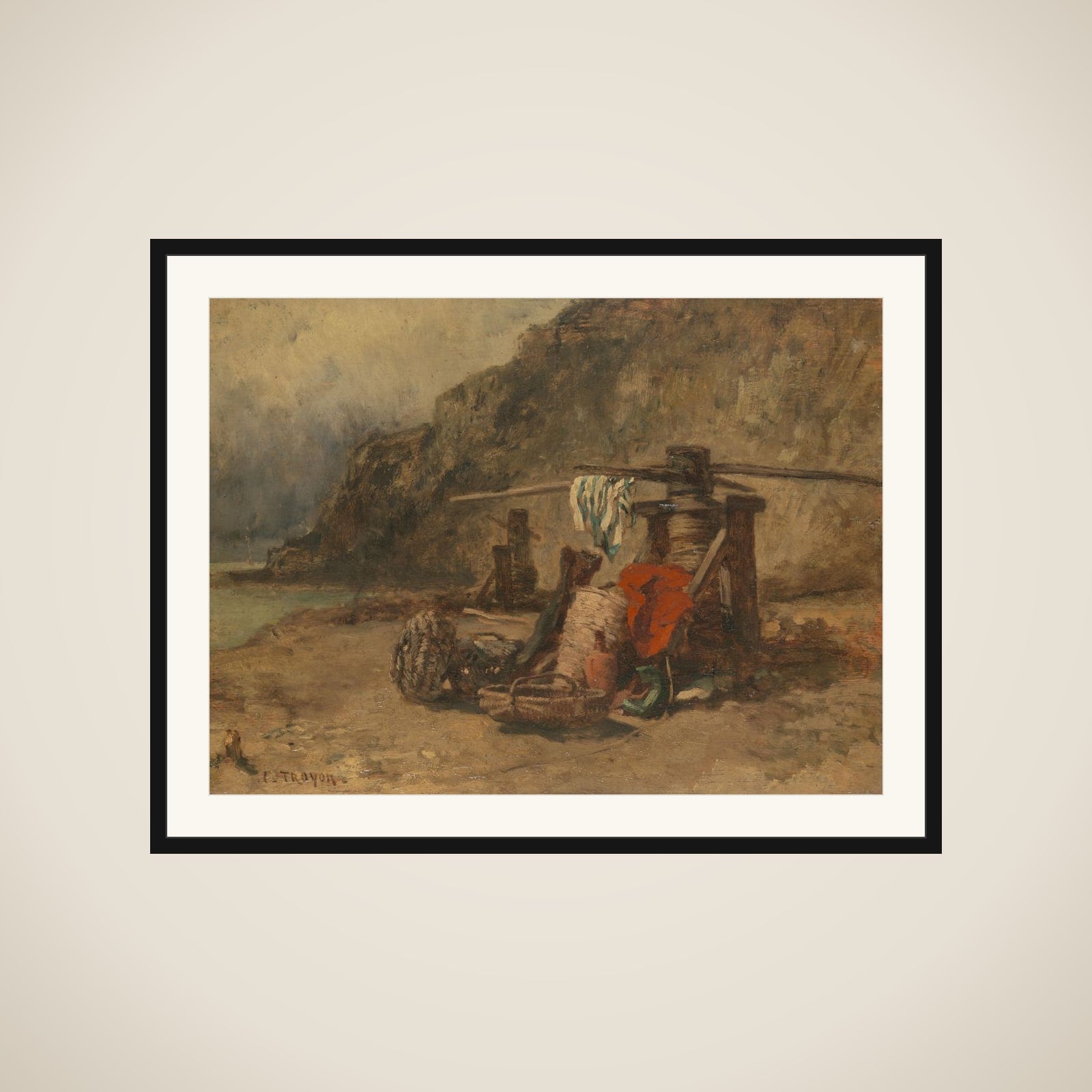 Strandgezicht met kaapstanders framed