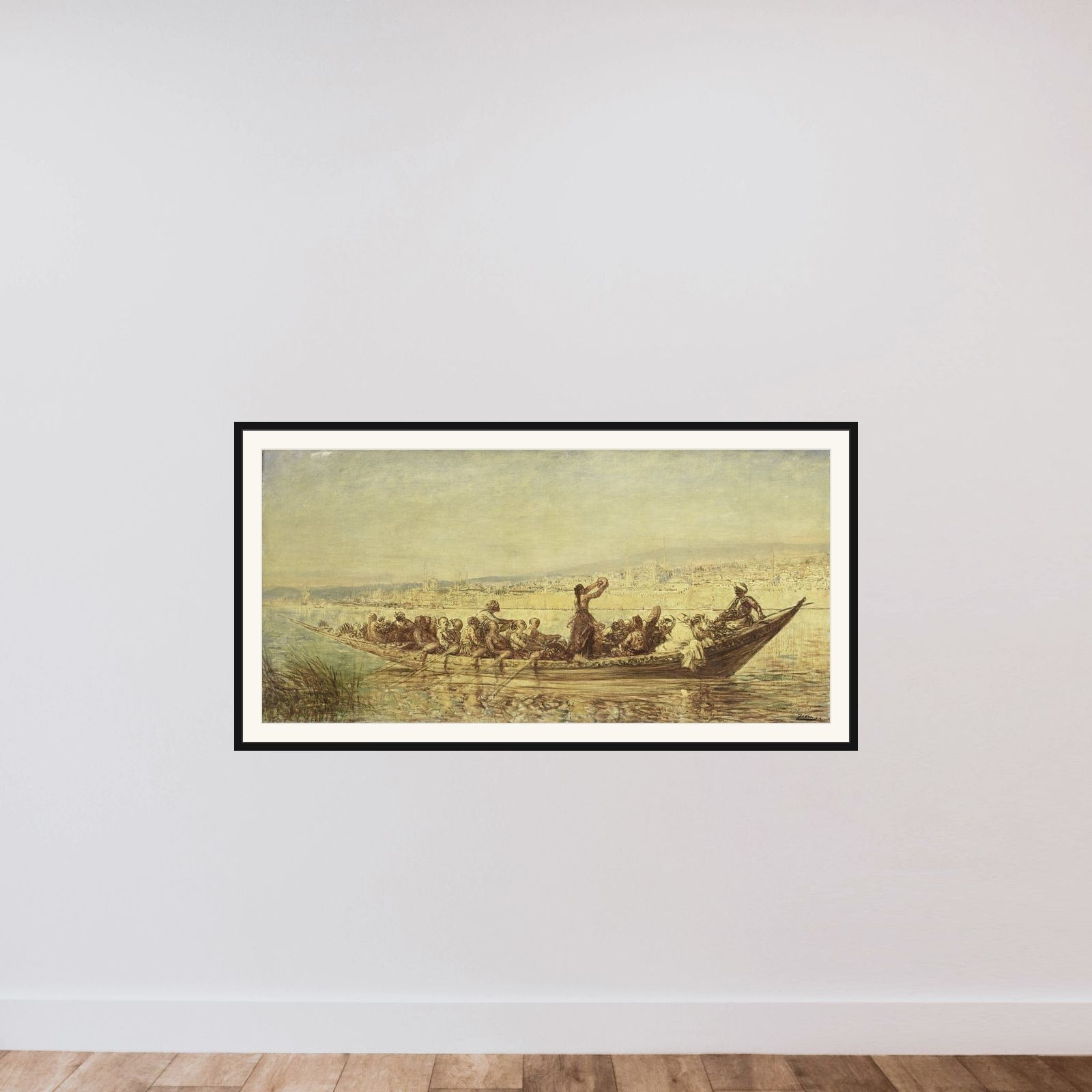 Moorse roeiers bij Constantinopel framed — shown to scale