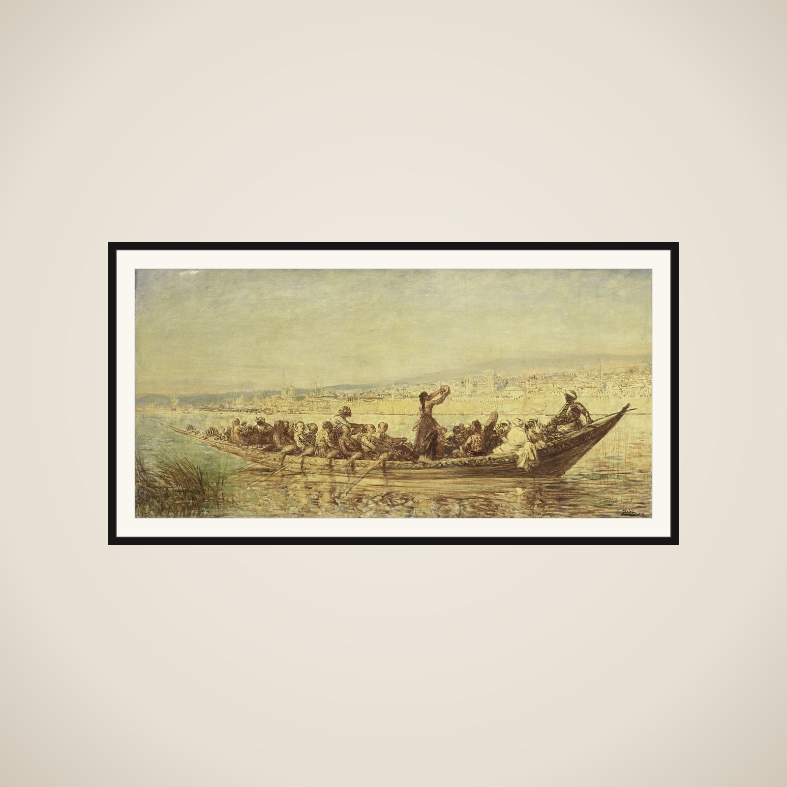 Moorse roeiers bij Constantinopel framed