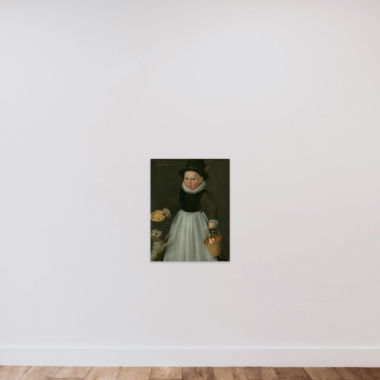 Portrait of a little Boy unframed — shown to scale