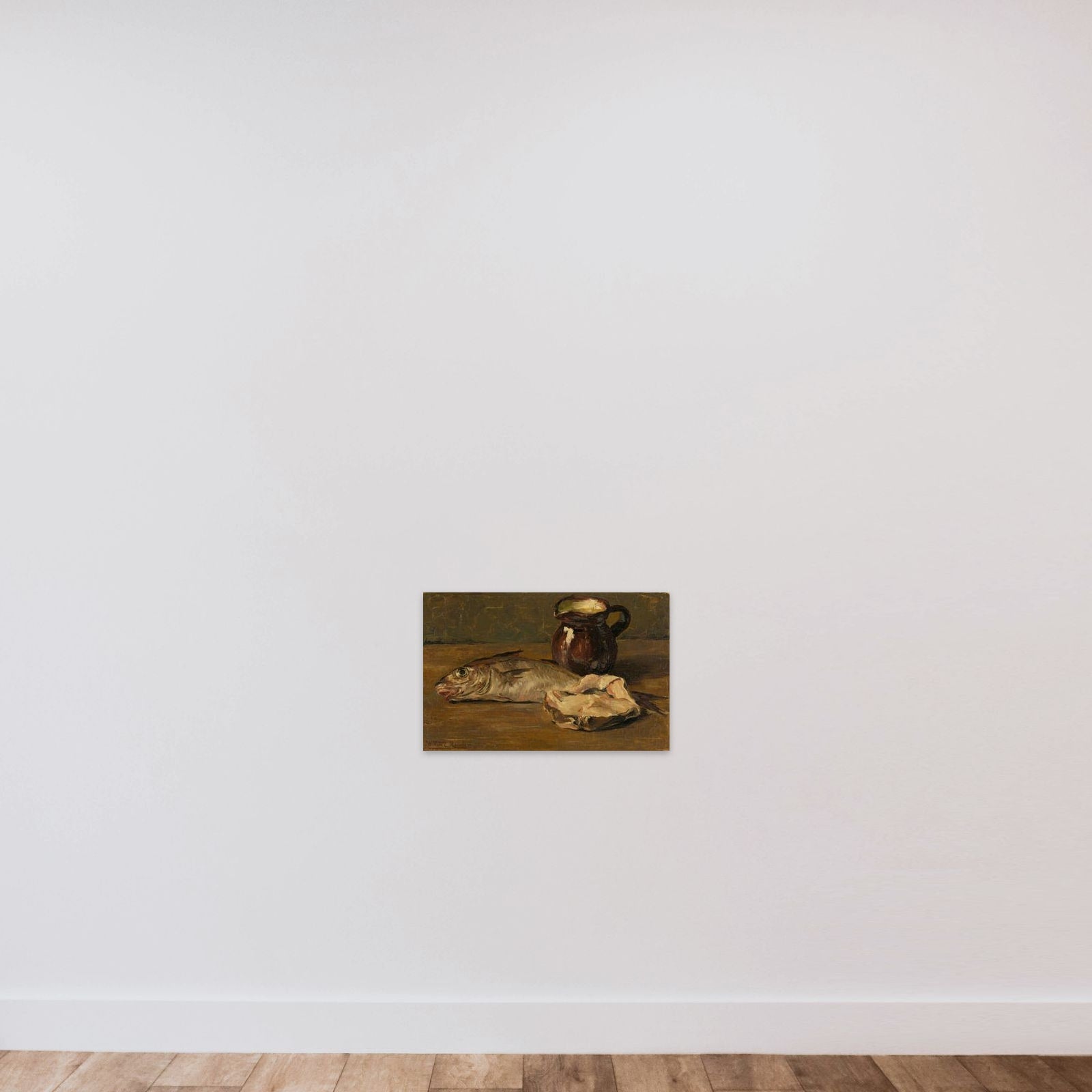 Still life with kabeljauw unframed — shown to scale