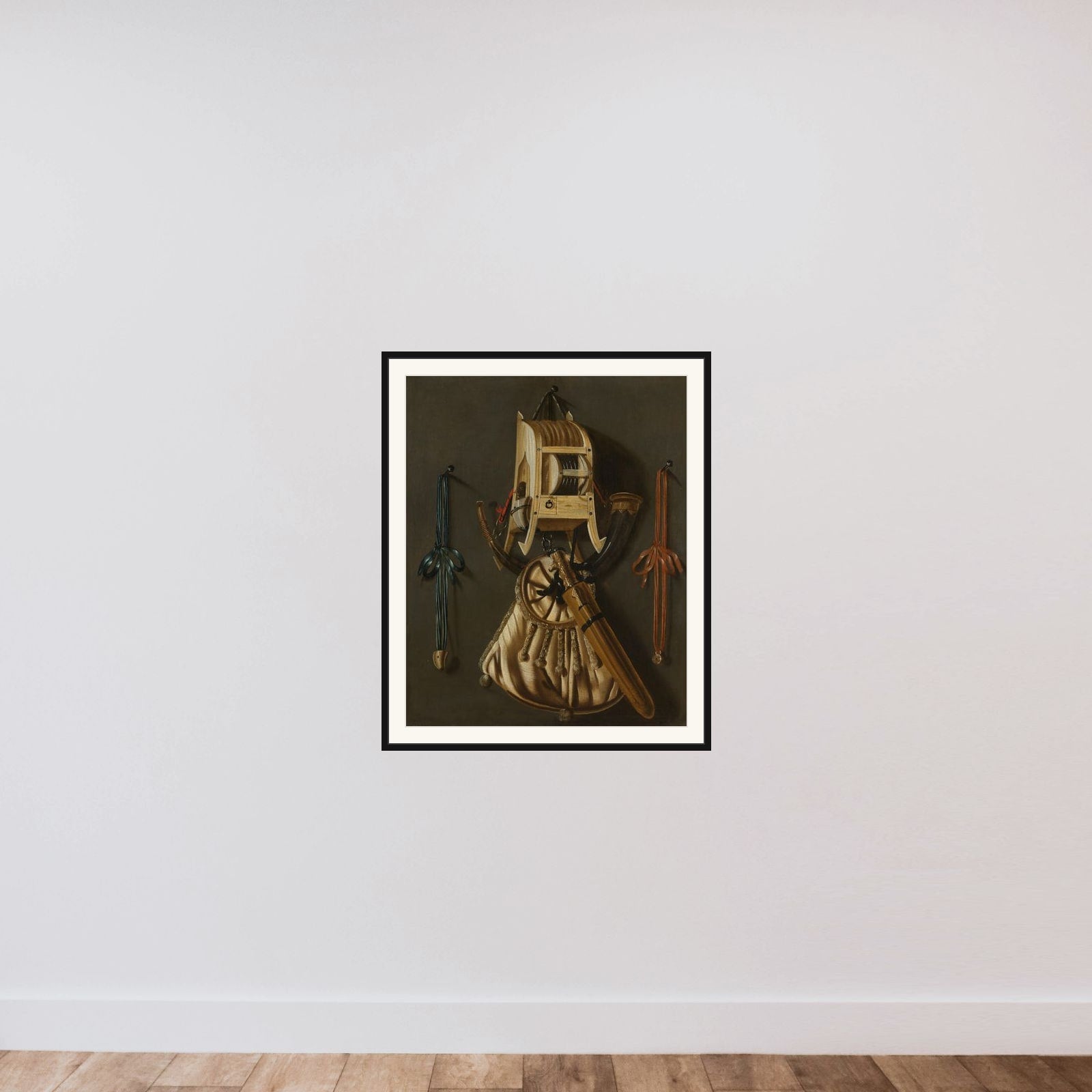 Still Life with Implements of the Hunt framed — shown to scale