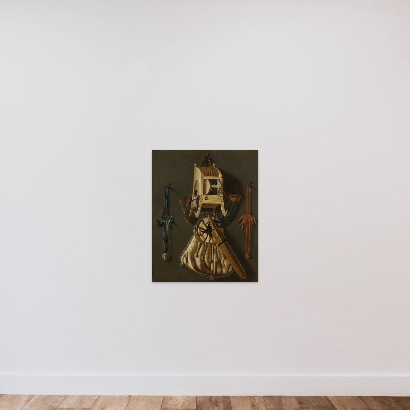Still Life with Implements of the Hunt unframed — shown to scale
