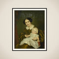 Mrs. Carp and her young Son framed