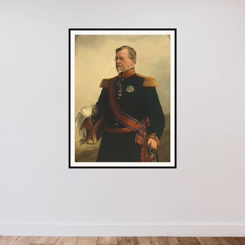 Bernhard (1792-1862), hertog van Saksen-Weimar. Generaal in Nederlandse dienst framed — shown to scale