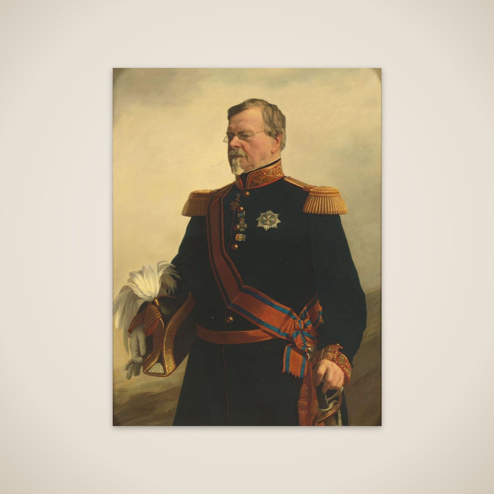 Bernhard (1792-1862), hertog van Saksen-Weimar. Generaal in Nederlandse dienst unframed print