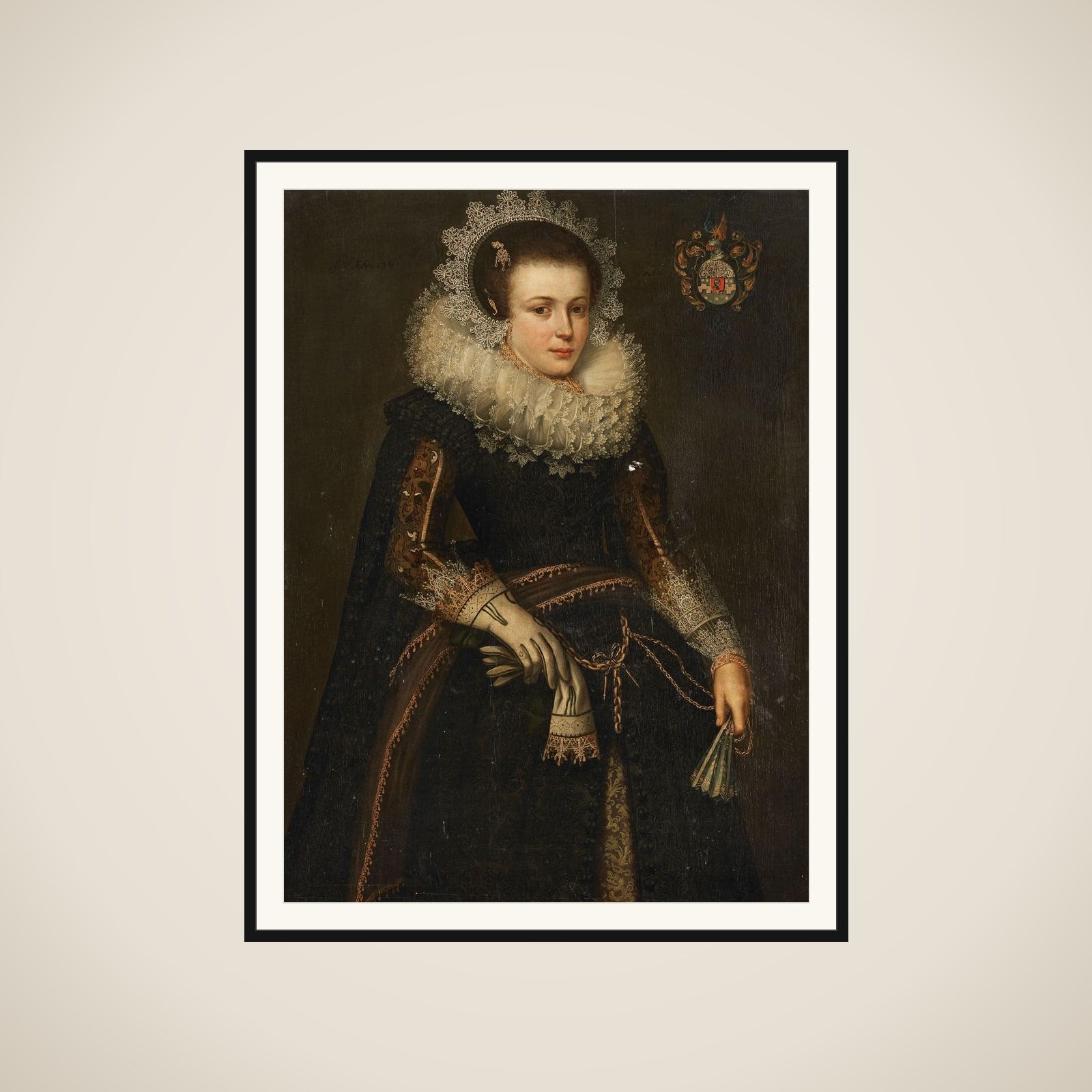 Portrait of Mertijntje van Ceters (1609-24) framed