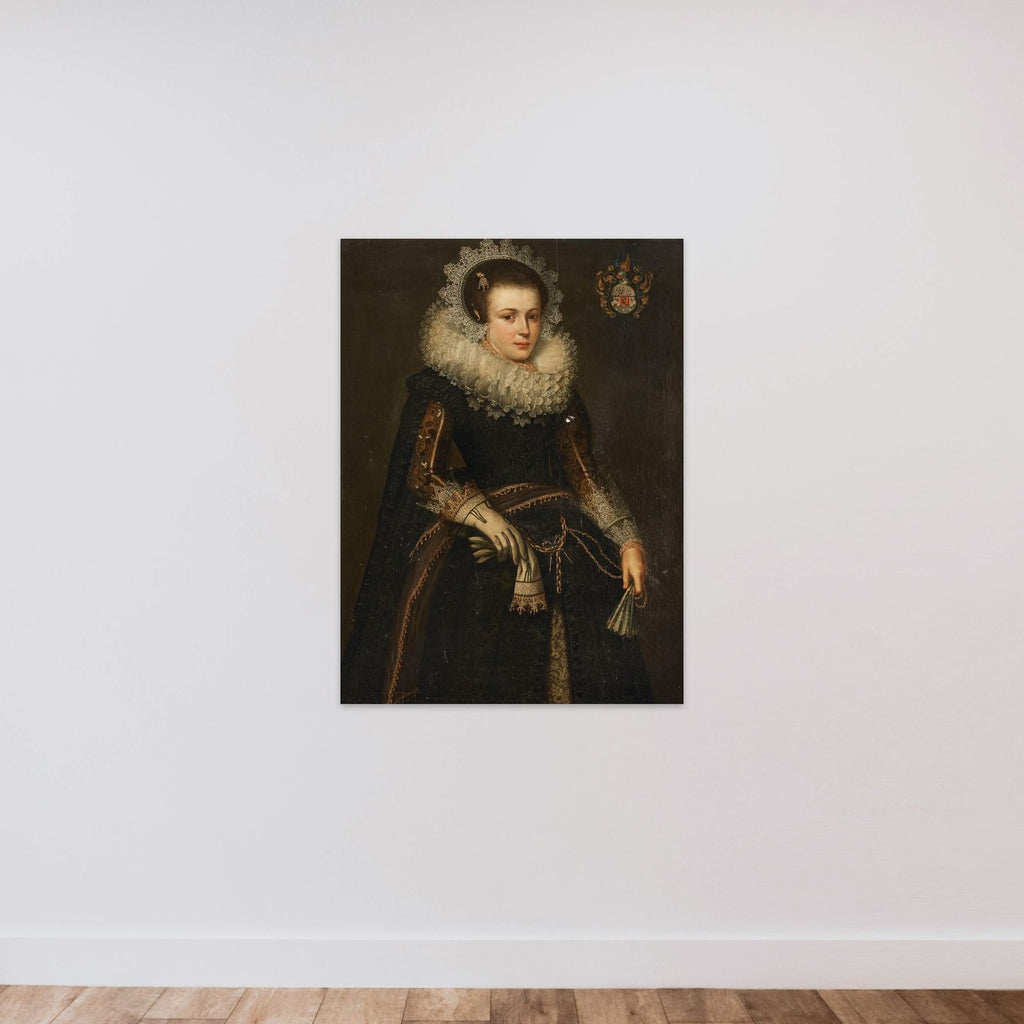 Portrait of Mertijntje van Ceters (1609-24) unframed — shown to scale