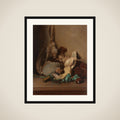 Still life with Wood Pigeon and Powder Horn framed