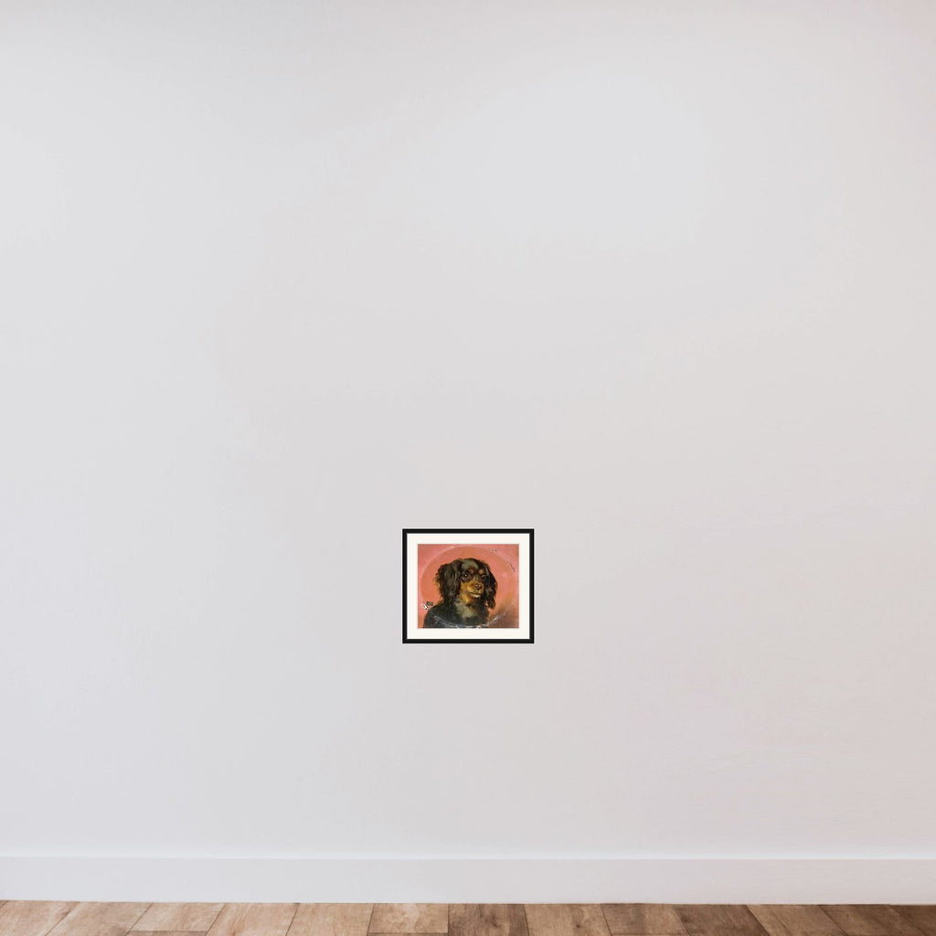 Portrait of a Puppy framed — shown to scale