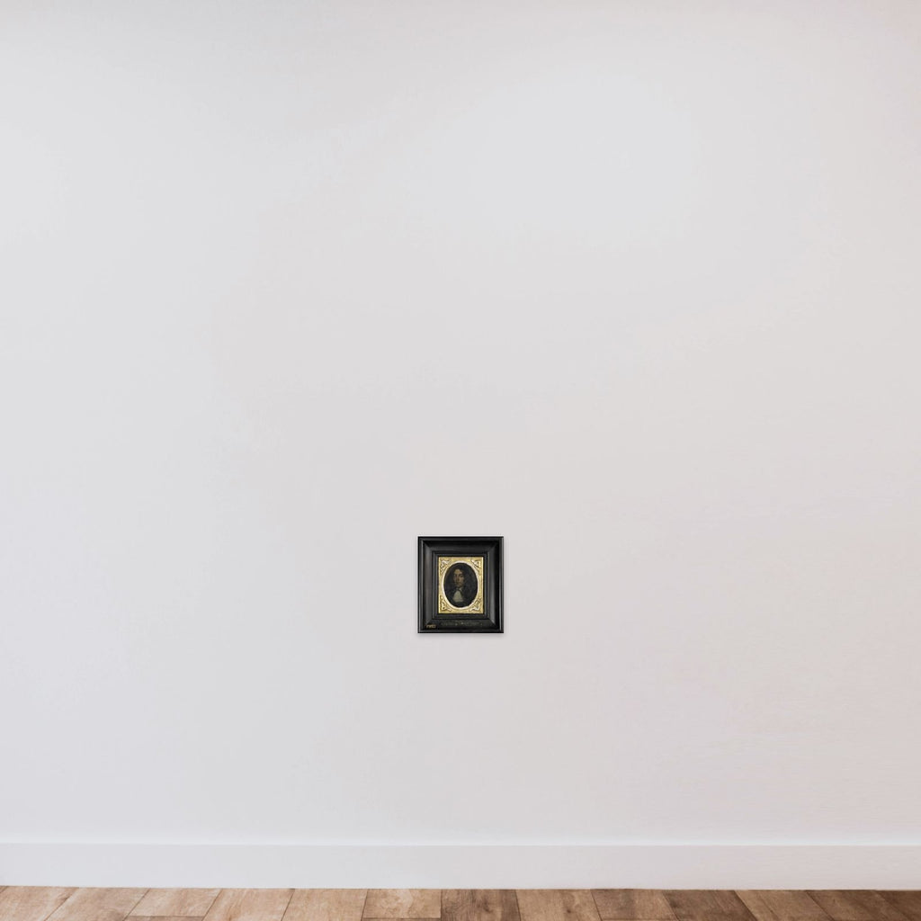 Portrait of een young man unframed — shown to scale