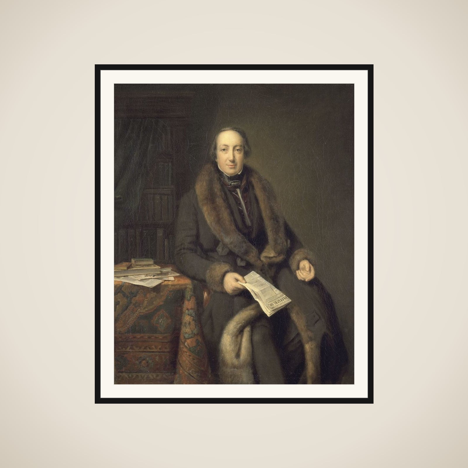 Pieter Arnold Diederichs (1804-74). Boekhandelaar te Amsterdam en oprichter van het Algemeen Handelsblad in 1828 framed