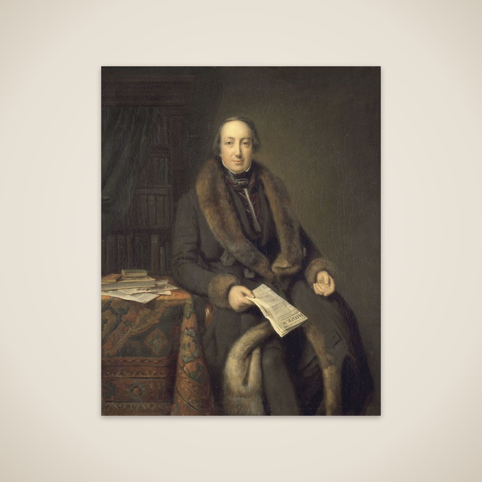 Pieter Arnold Diederichs (1804-74). Boekhandelaar te Amsterdam en oprichter van het Algemeen Handelsblad in 1828 unframed print