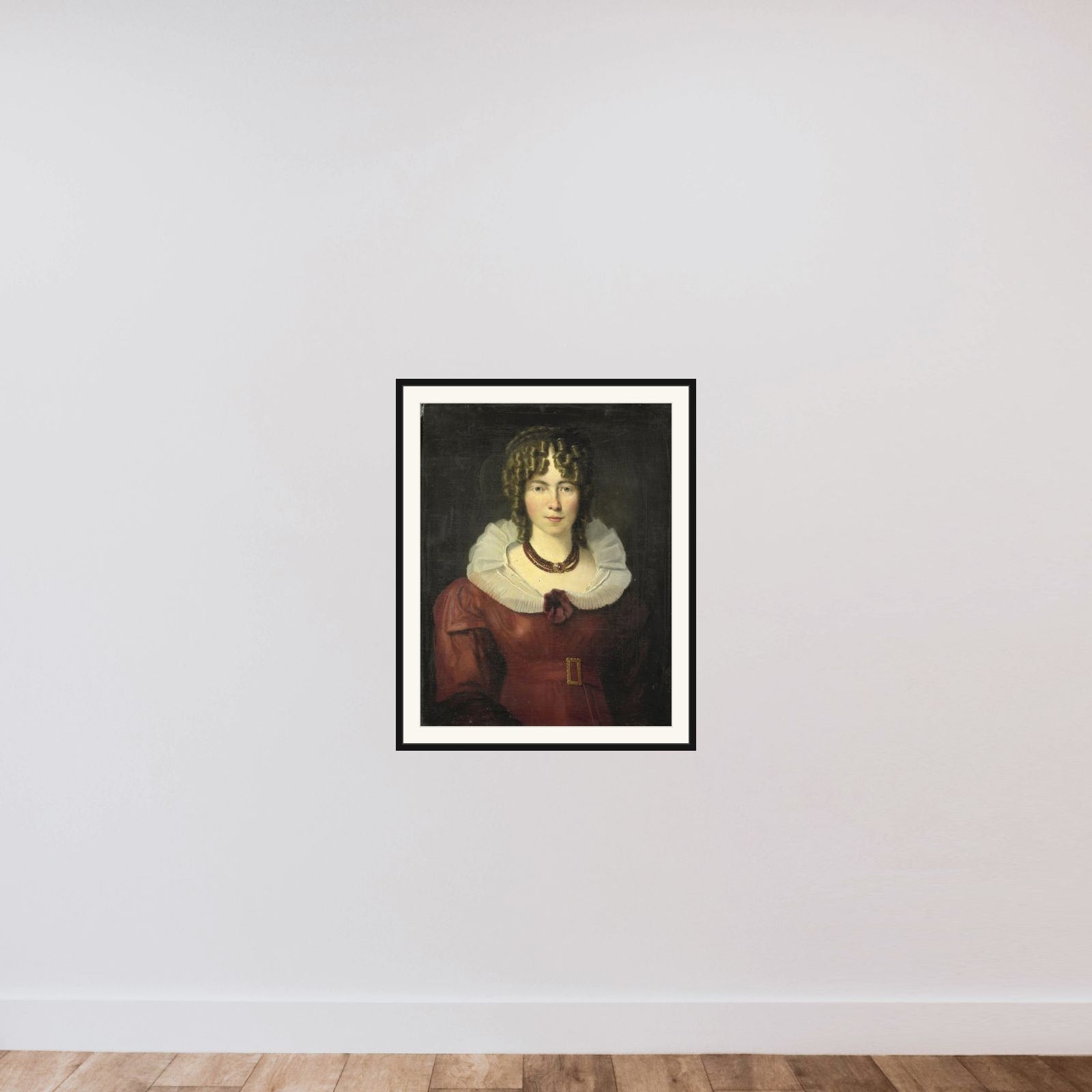 Portrait of a young Woman framed — shown to scale