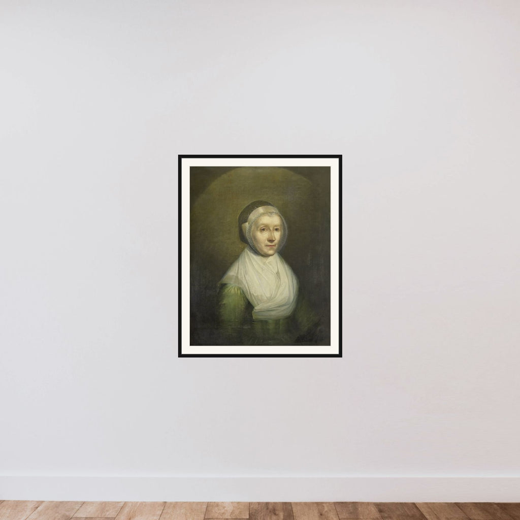 Portrait of Christina Sebilla Charlotte Bakhuizen (1750-1810) framed — shown to scale