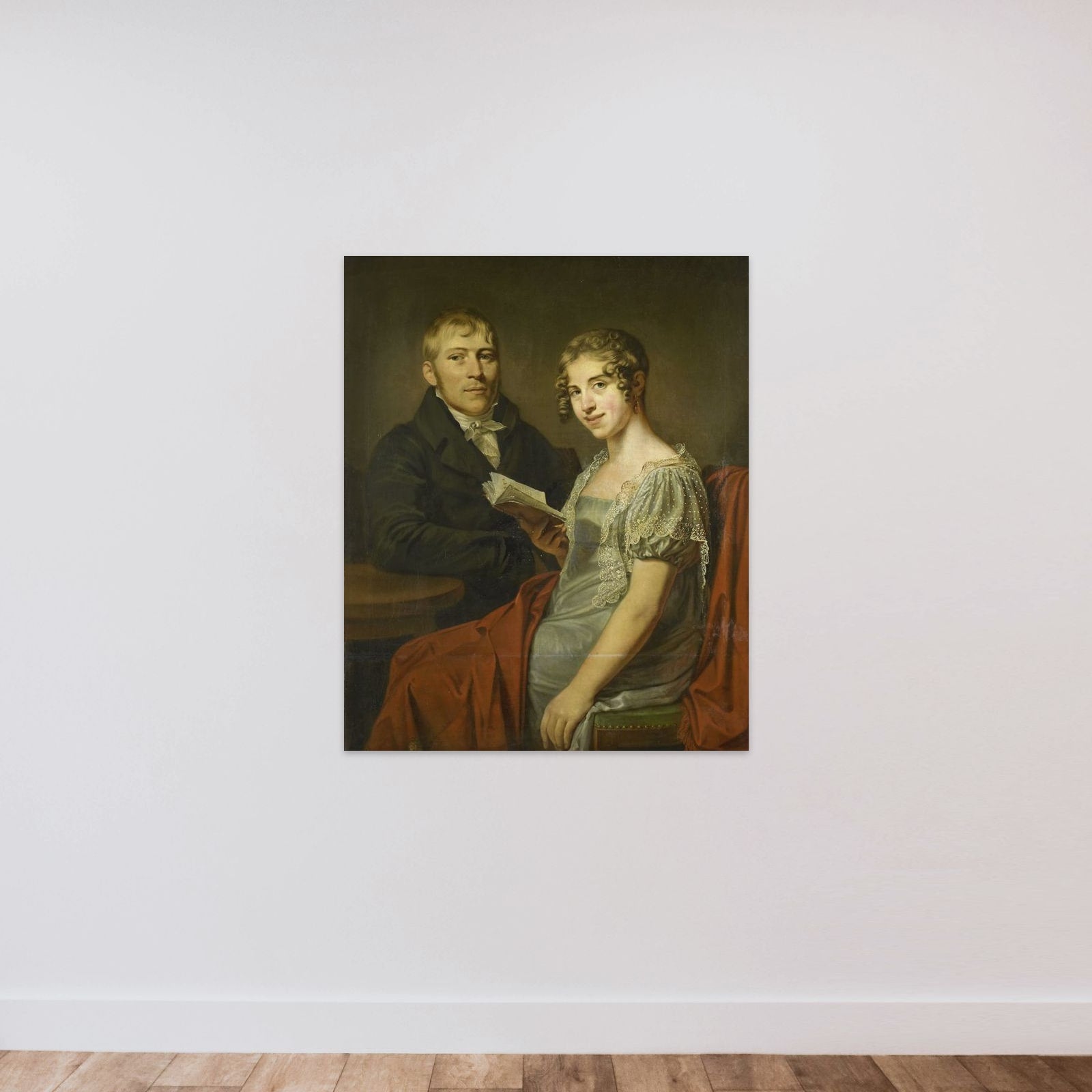 Hendrik Arend van den Brink (1783-1852) and his Wife Lucretia Johanna van de Poll (1790-1850) unframed — shown to scale